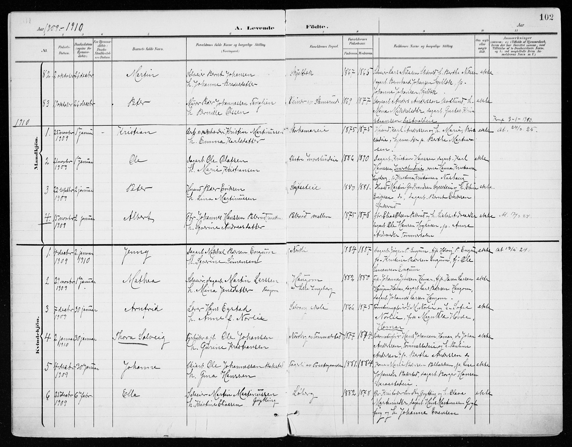 Vang prestekontor, Hedmark, SAH/PREST-008/H/Ha/Haa/L0021: Parish register (official) no. 21, 1902-1917, p. 102