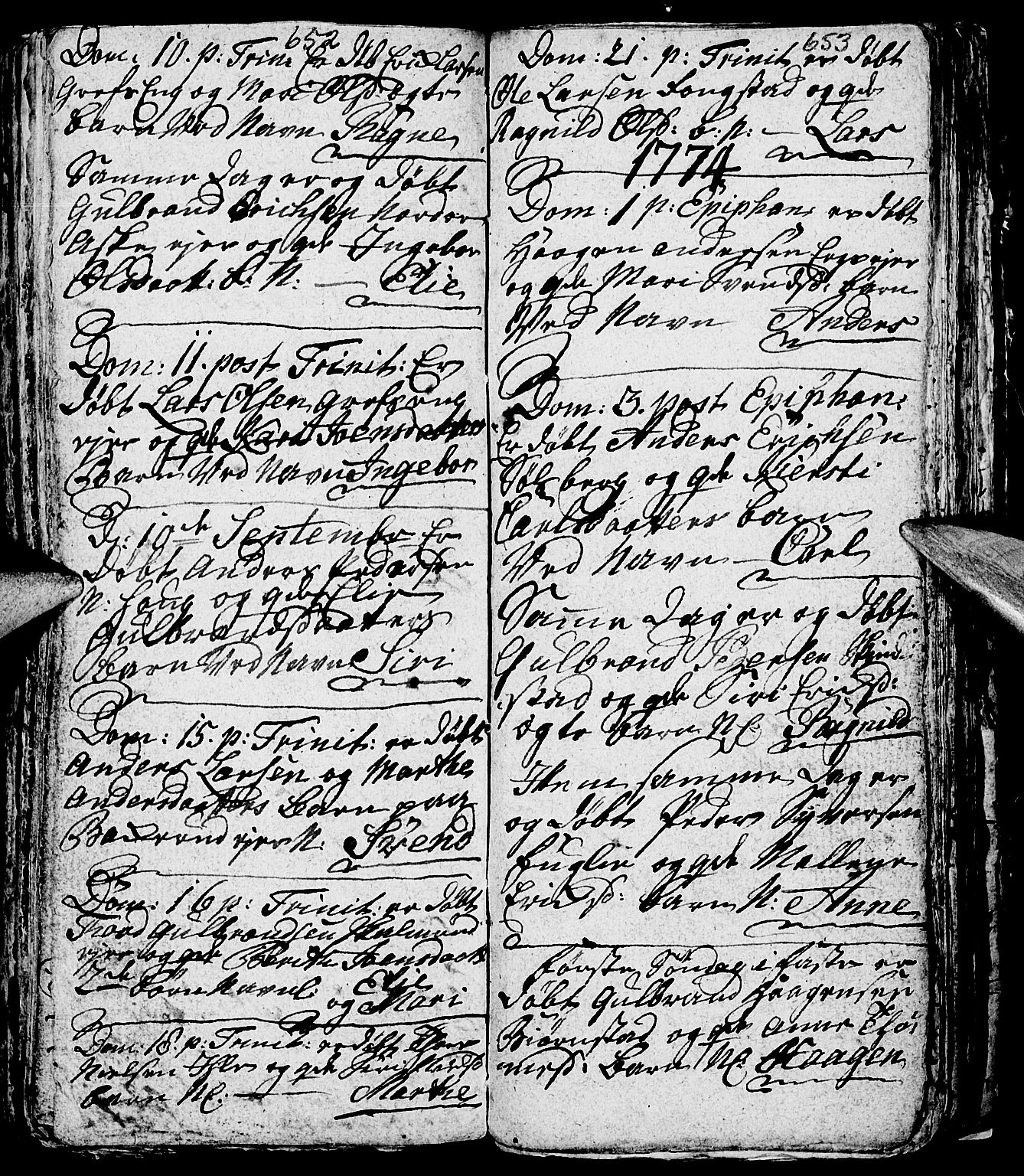 Nes prestekontor, Hedmark, SAH/PREST-020/L/La/L0001: Parish register (copy) no. 1, 1663-1784, p. 652-653