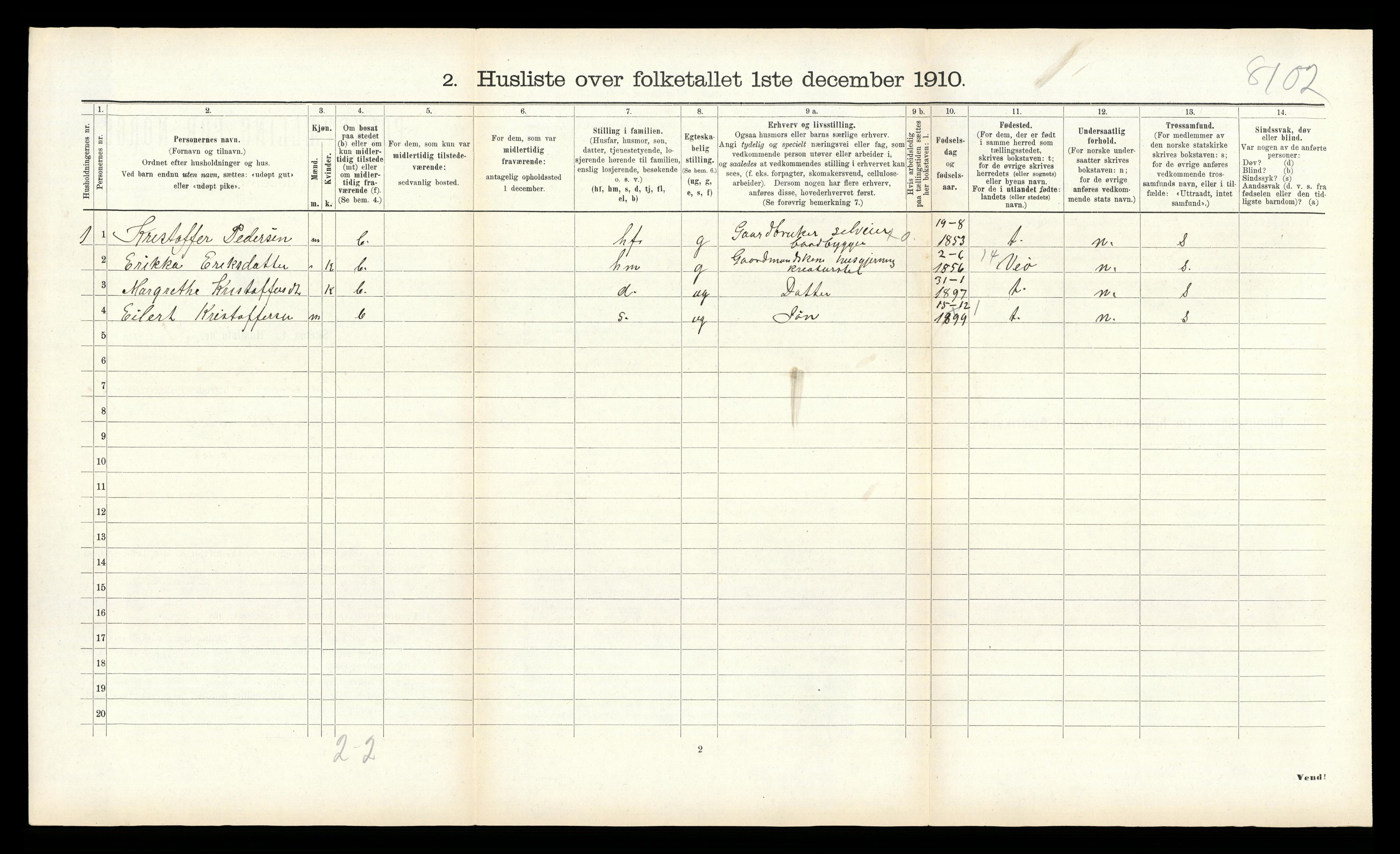 RA, 1910 census for Bolsøy, 1910, p. 1182