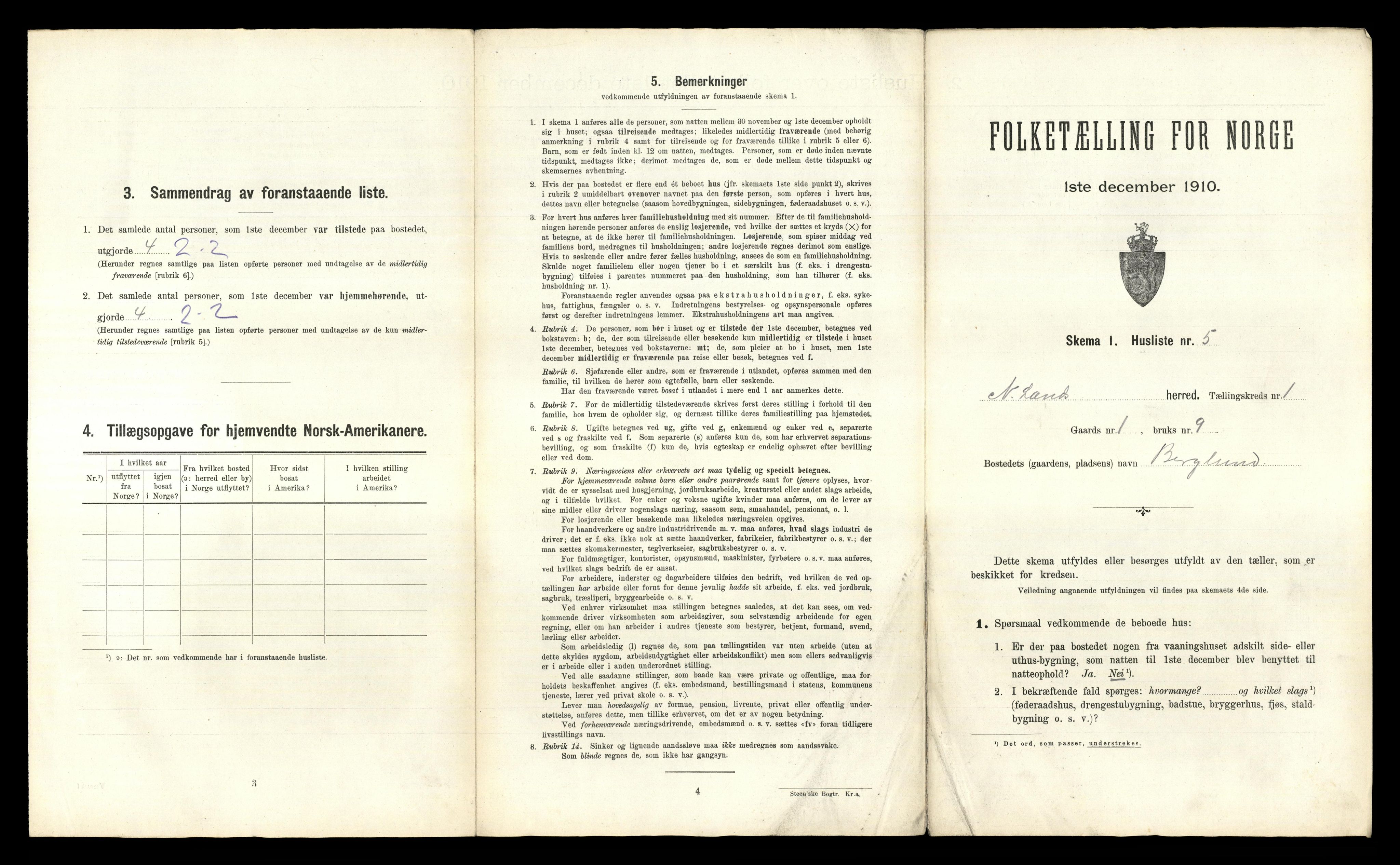 RA, 1910 census for Nordre Land, 1910, p. 67