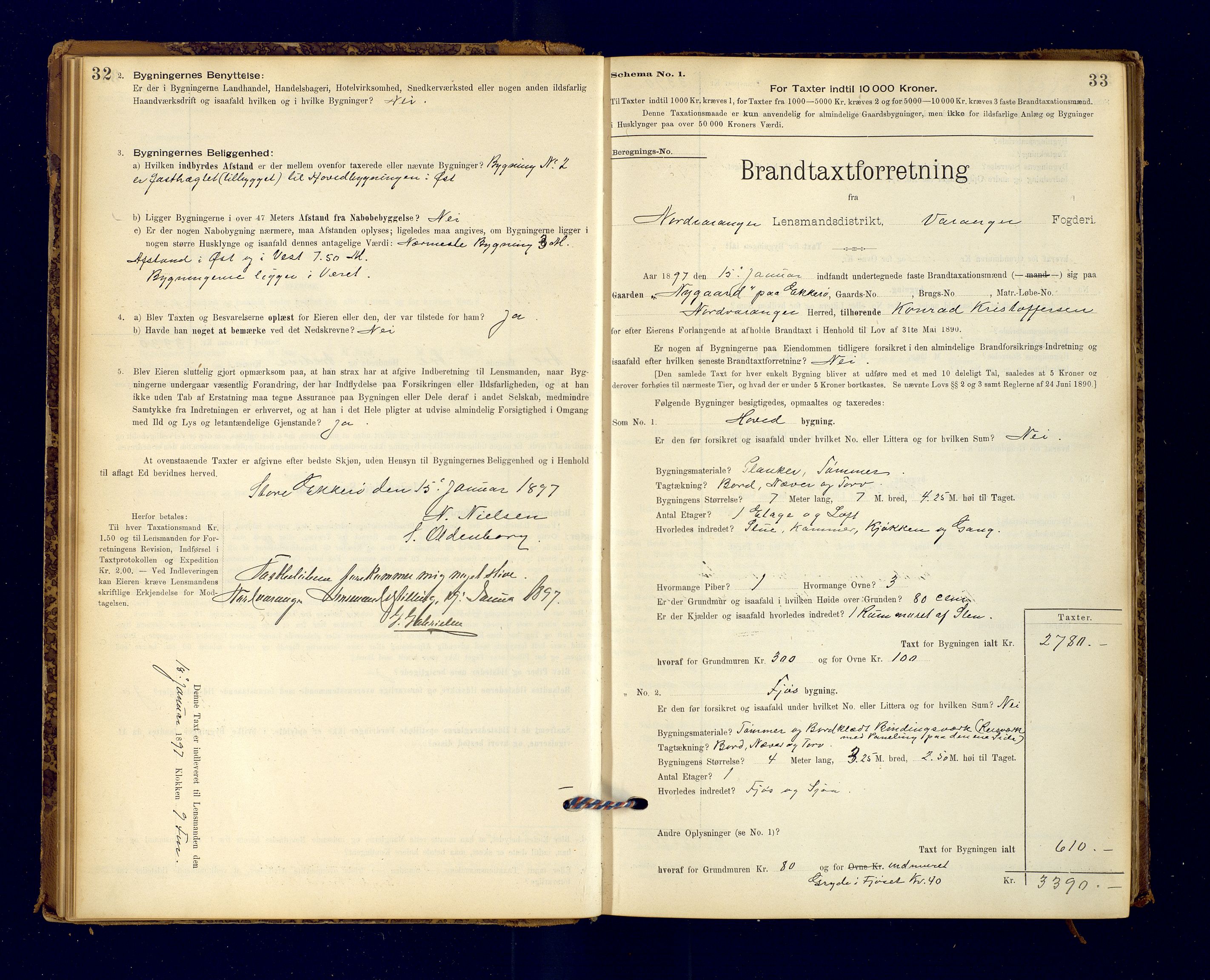 Nord-Varanger (Vadsø) lensmannskontor, AV/SATØ-S-1166/1/Fp/Fpb/L0198: Branntakstprotokoller, 1895-1913, p. 32-33