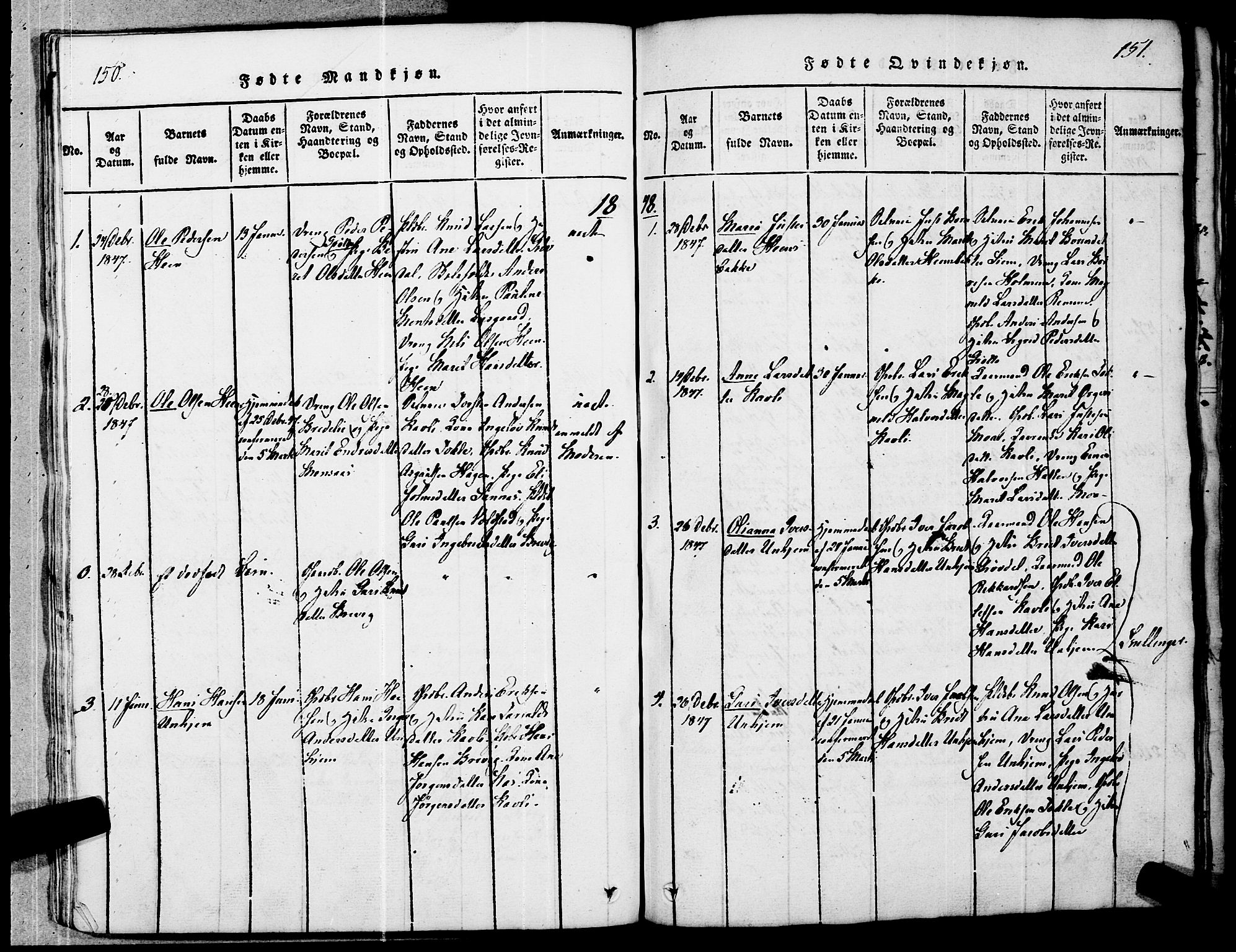 Ministerialprotokoller, klokkerbøker og fødselsregistre - Møre og Romsdal, SAT/A-1454/545/L0585: Parish register (official) no. 545A01, 1818-1853, p. 150-151
