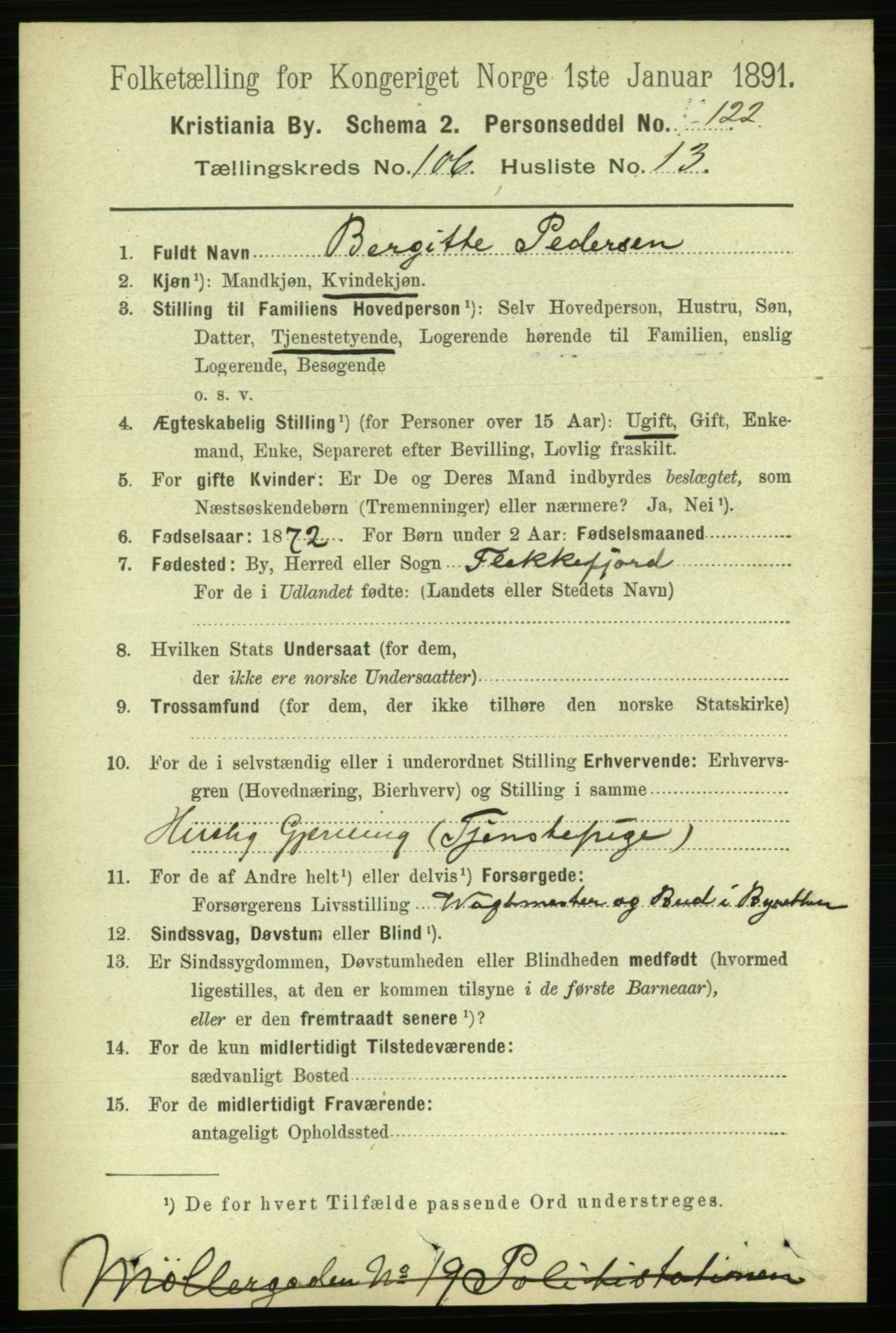 RA, 1891 census for 0301 Kristiania, 1891, p. 54177