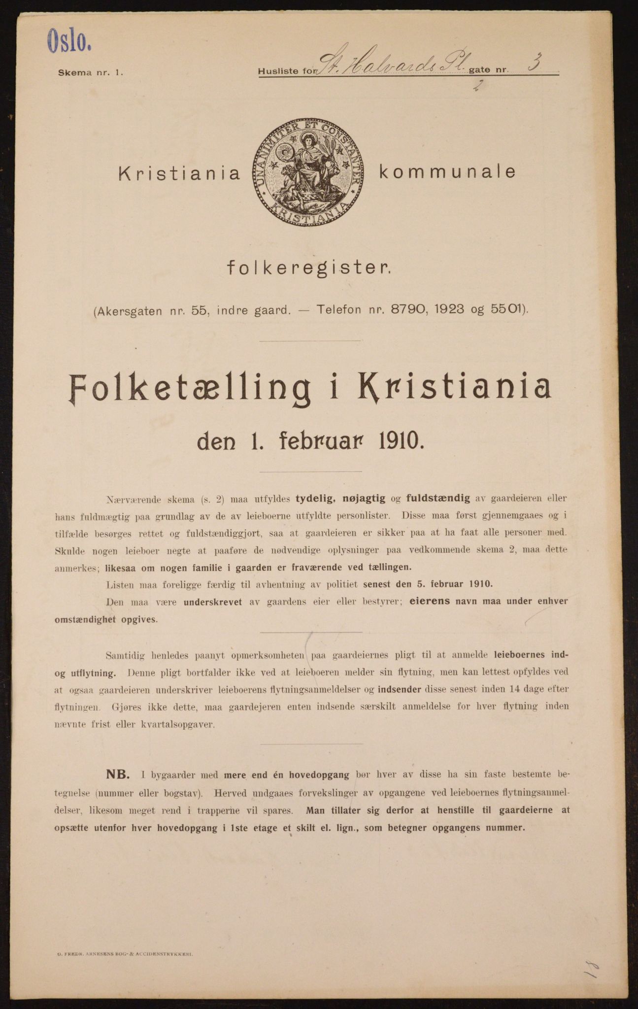 OBA, Municipal Census 1910 for Kristiania, 1910, p. 84066