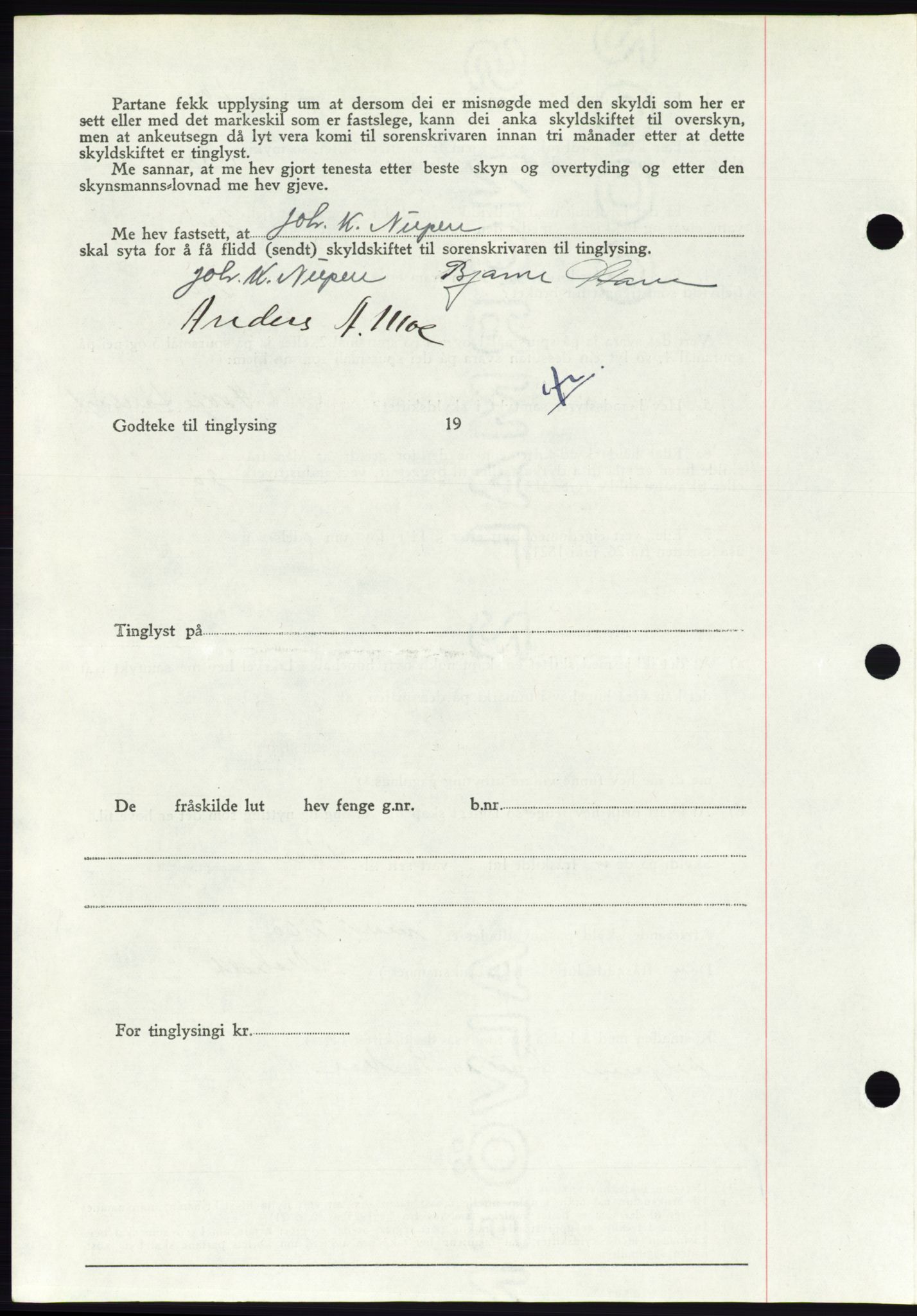 Søre Sunnmøre sorenskriveri, SAT/A-4122/1/2/2C/L0081: Mortgage book no. 7A, 1947-1948, Diary no: : 1292/1947