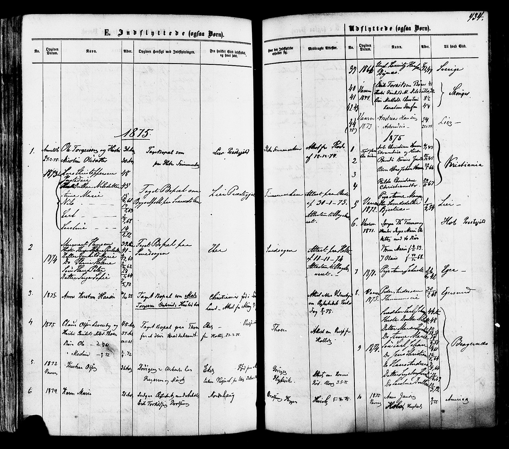 Modum kirkebøker, SAKO/A-234/F/Fa/L0010: Parish register (official) no. 10, 1865-1876, p. 434