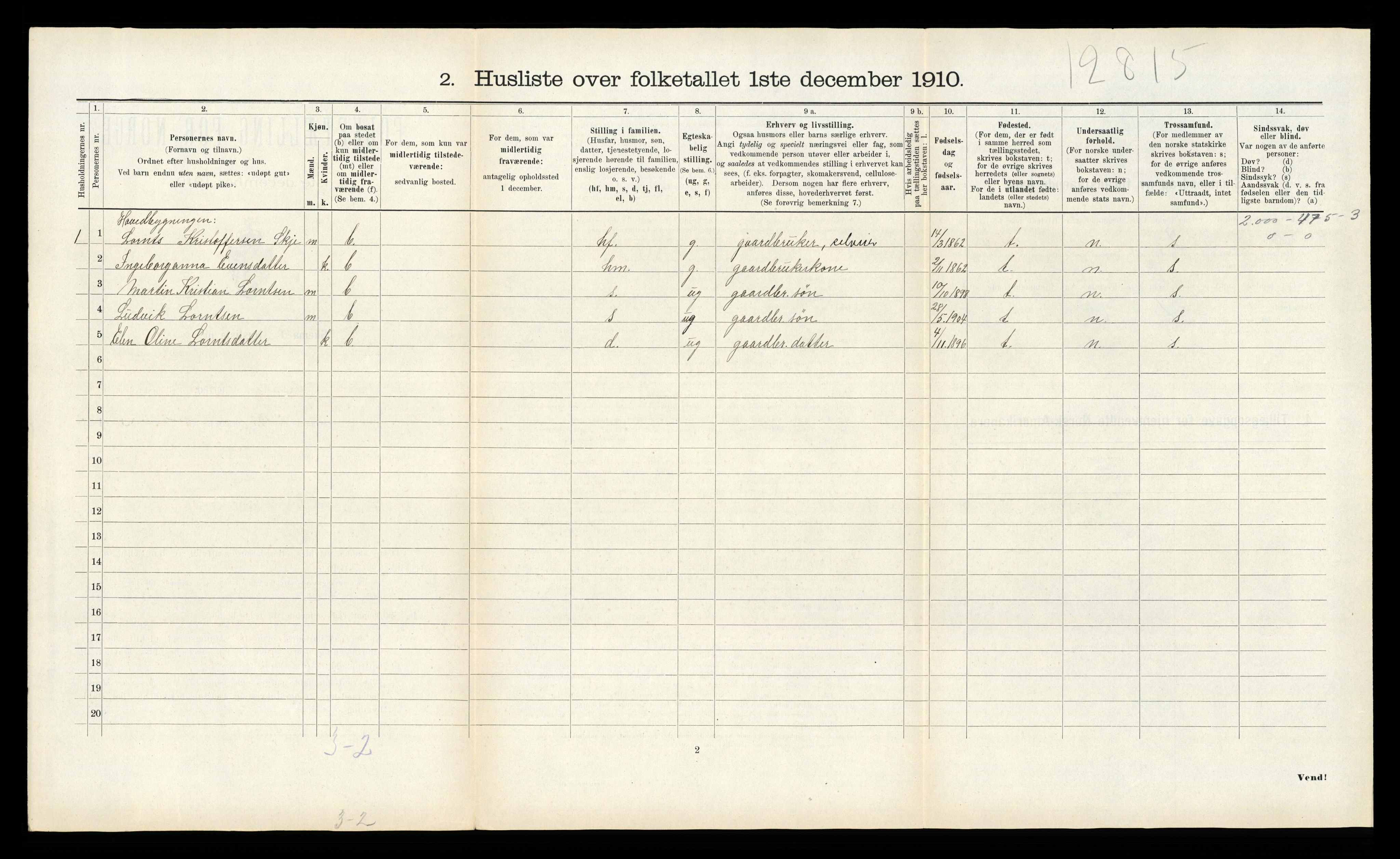 RA, 1910 census for Lånke, 1910, p. 481