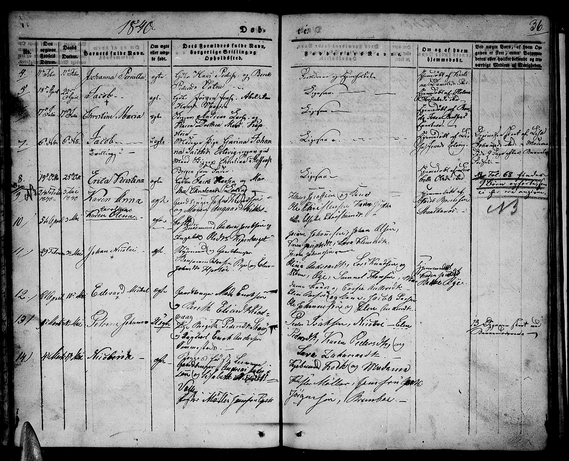 Ministerialprotokoller, klokkerbøker og fødselsregistre - Nordland, SAT/A-1459/801/L0006: Parish register (official) no. 801A06, 1834-1845, p. 36