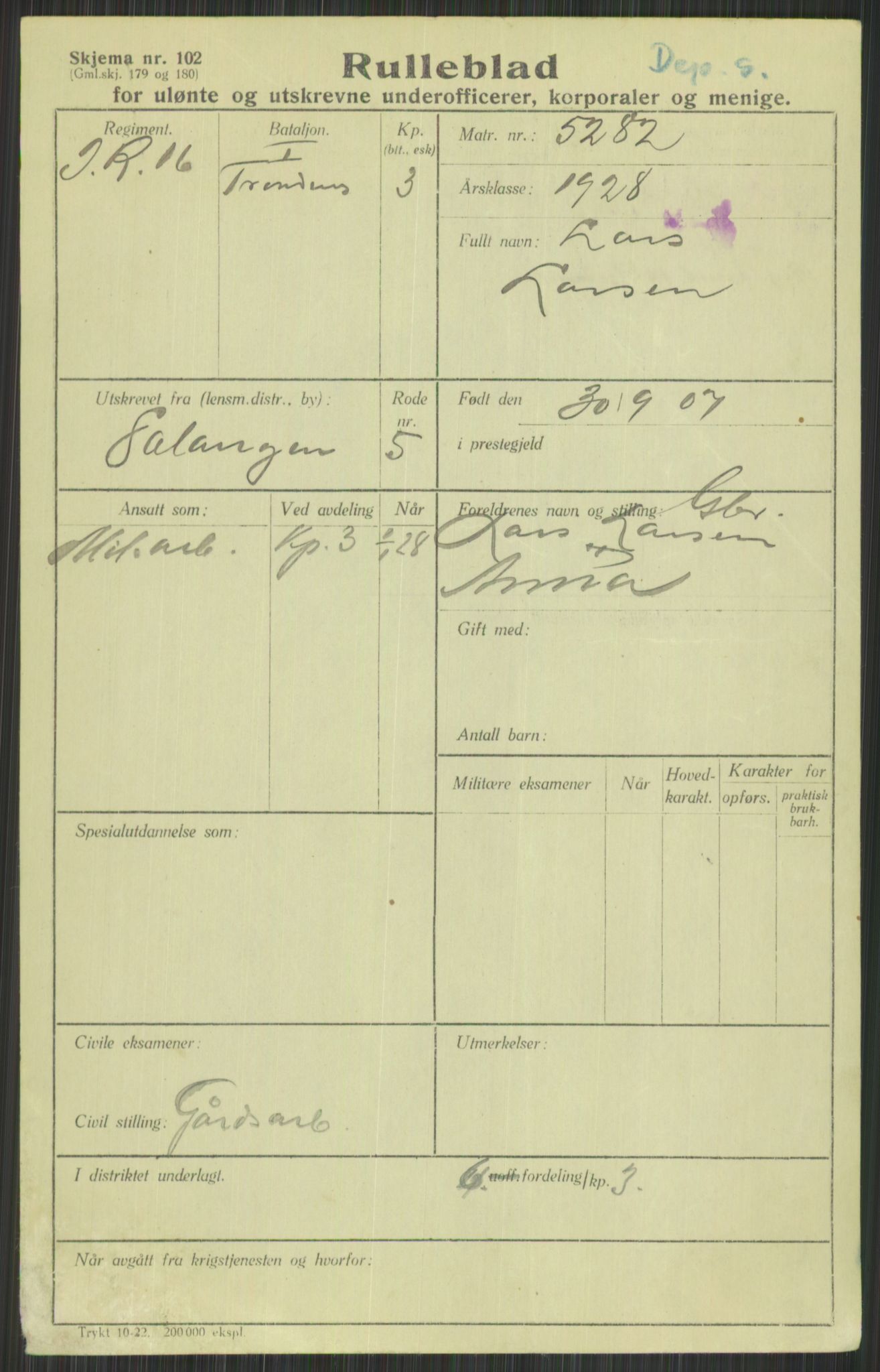 Forsvaret, Troms infanteriregiment nr. 16, AV/RA-RAFA-3146/P/Pa/L0013/0003: Rulleblad / Rulleblad for regimentets menige mannskaper, årsklasse 1928, 1928, p. 443