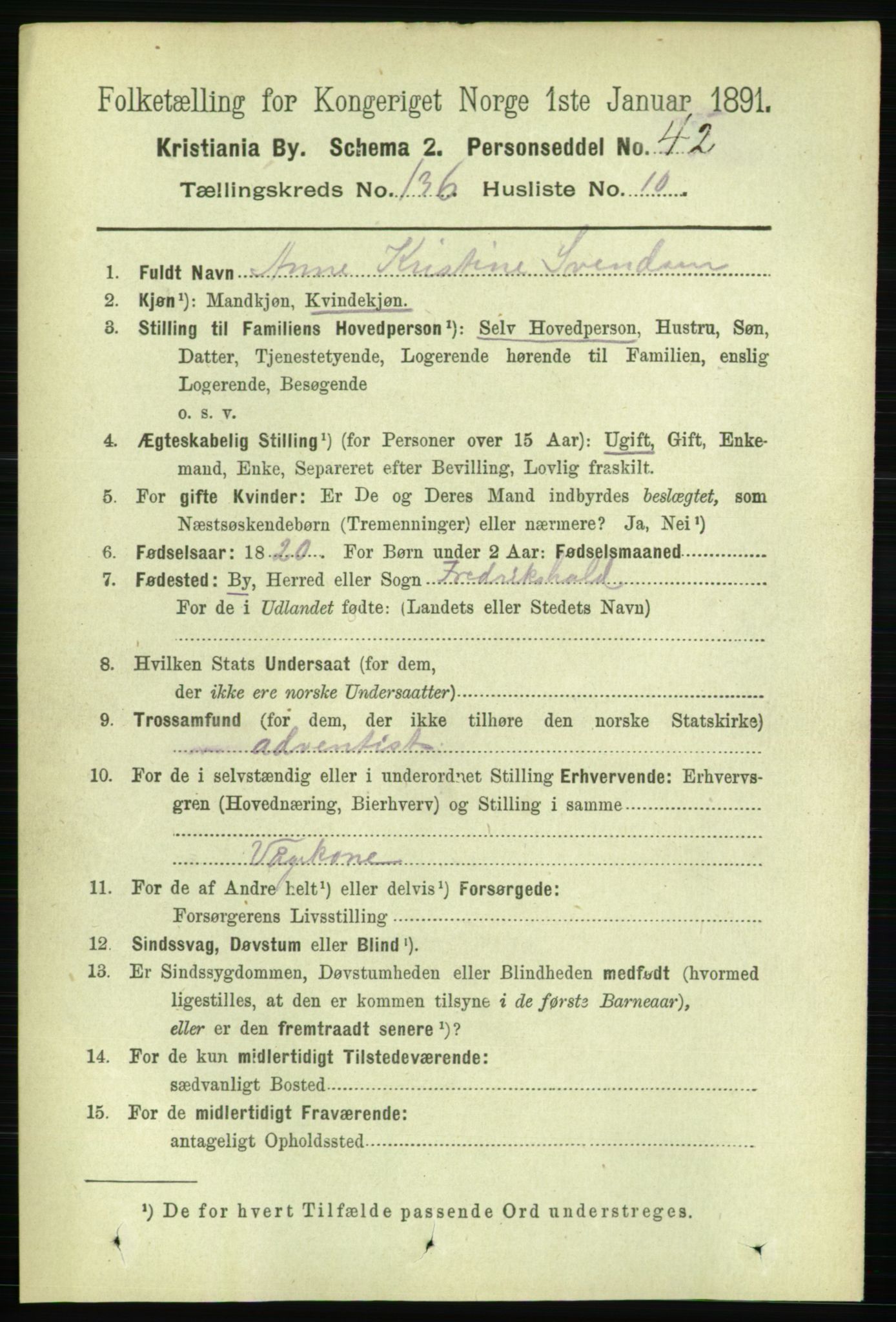 RA, 1891 census for 0301 Kristiania, 1891, p. 75544