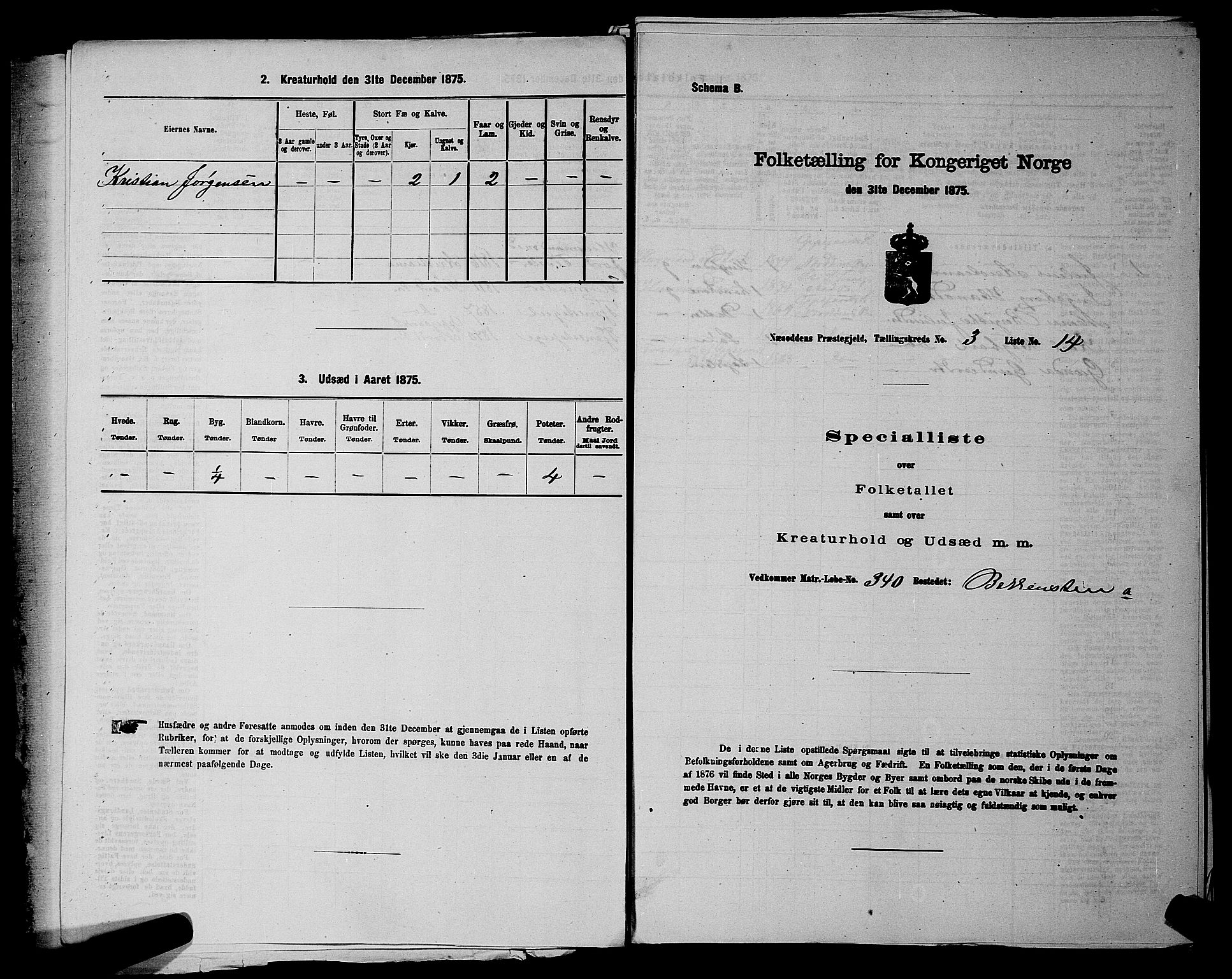 RA, 1875 census for 0216P Nesodden, 1875, p. 430