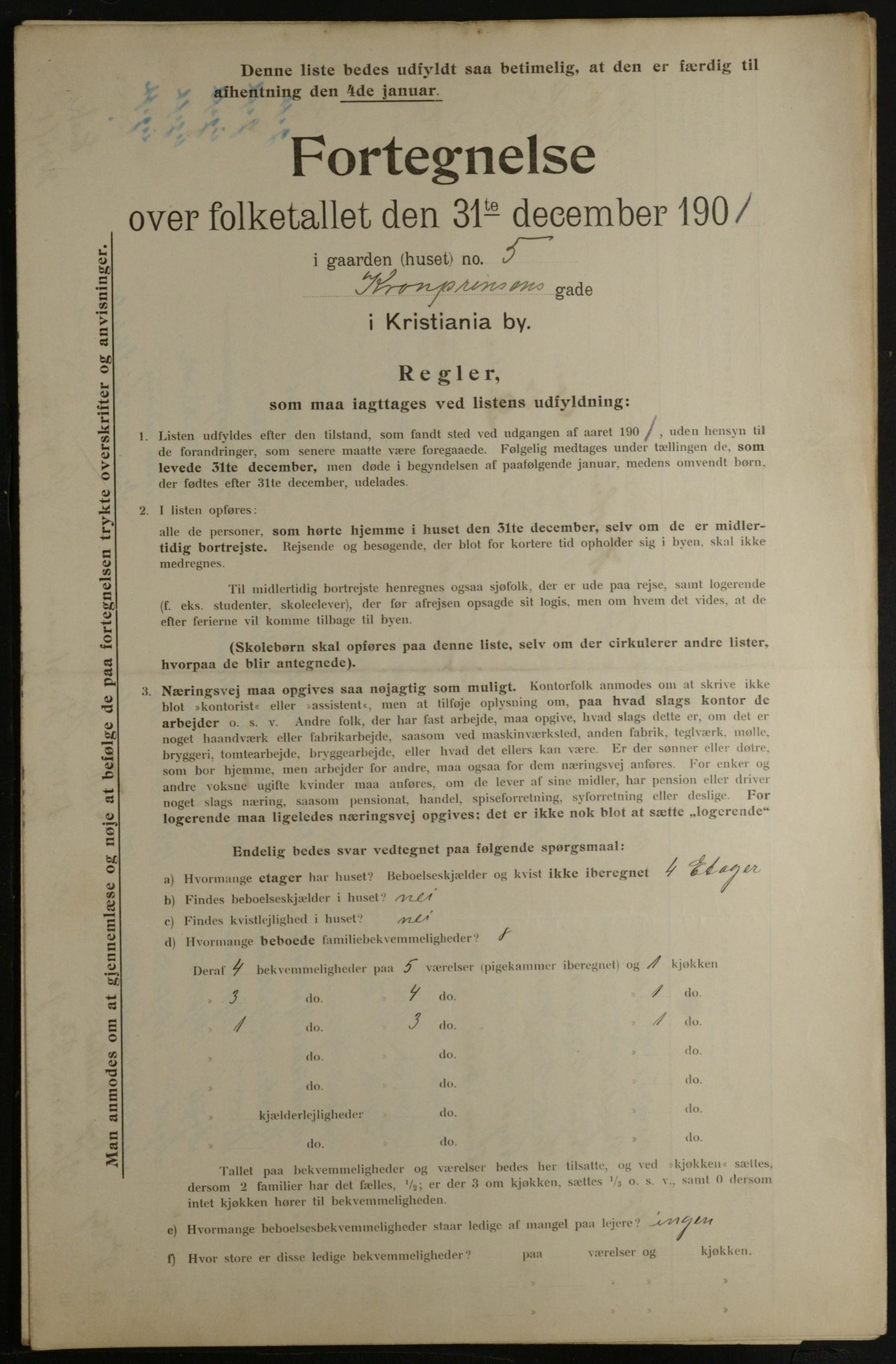 OBA, Municipal Census 1901 for Kristiania, 1901, p. 8397