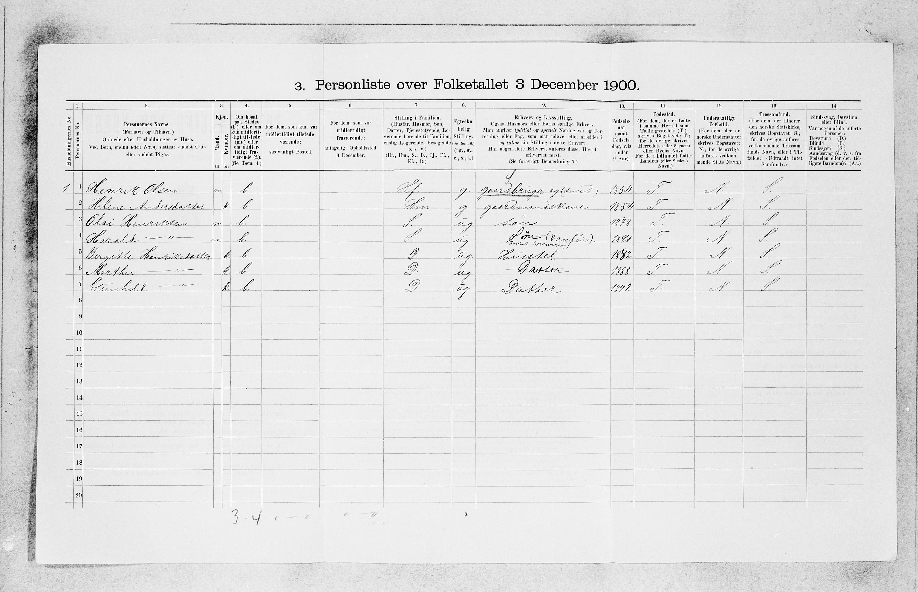 SAB, 1900 census for Førde, 1900, p. 636