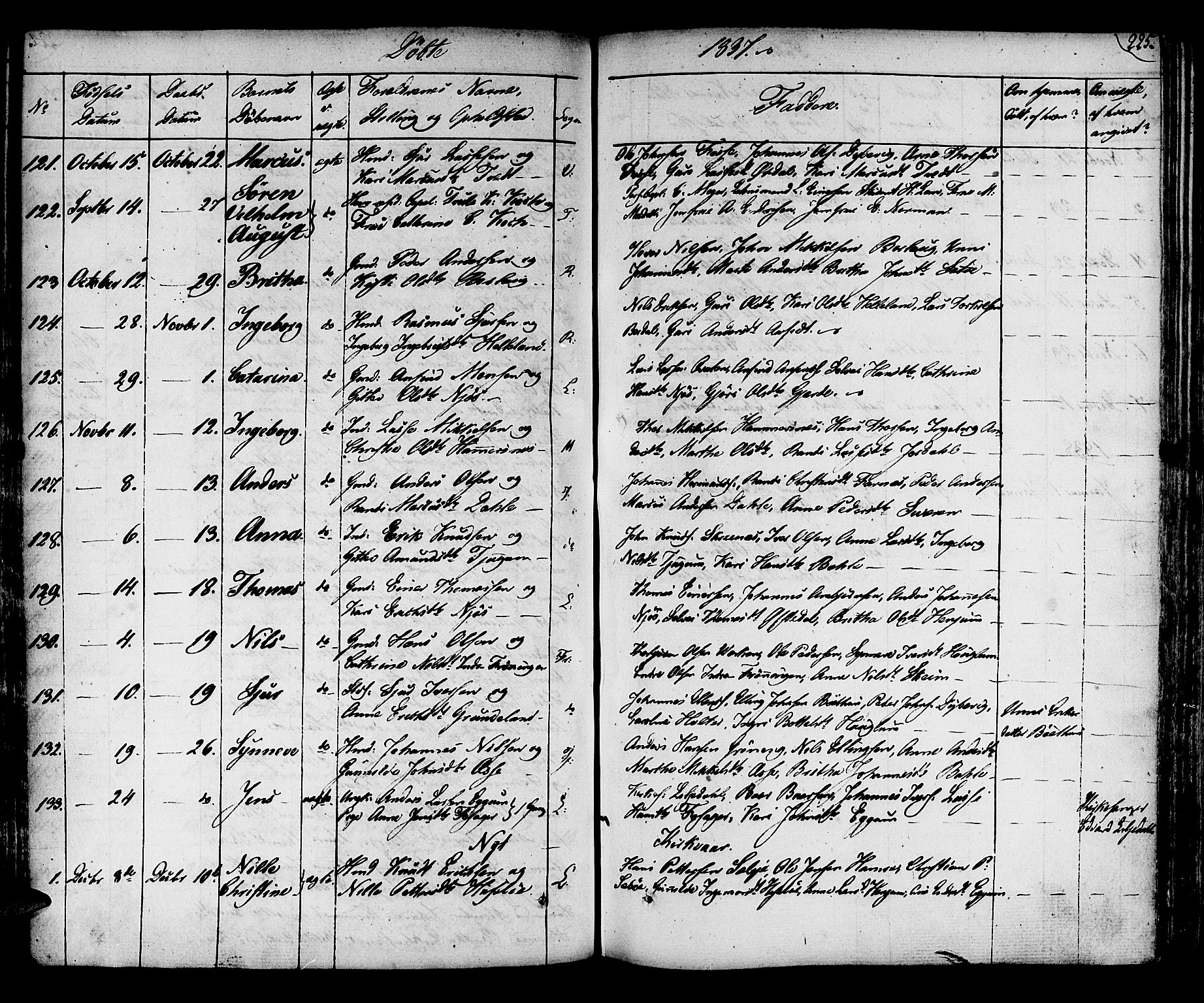 Leikanger sokneprestembete, SAB/A-81001: Parish register (official) no. A 6, 1810-1838, p. 225