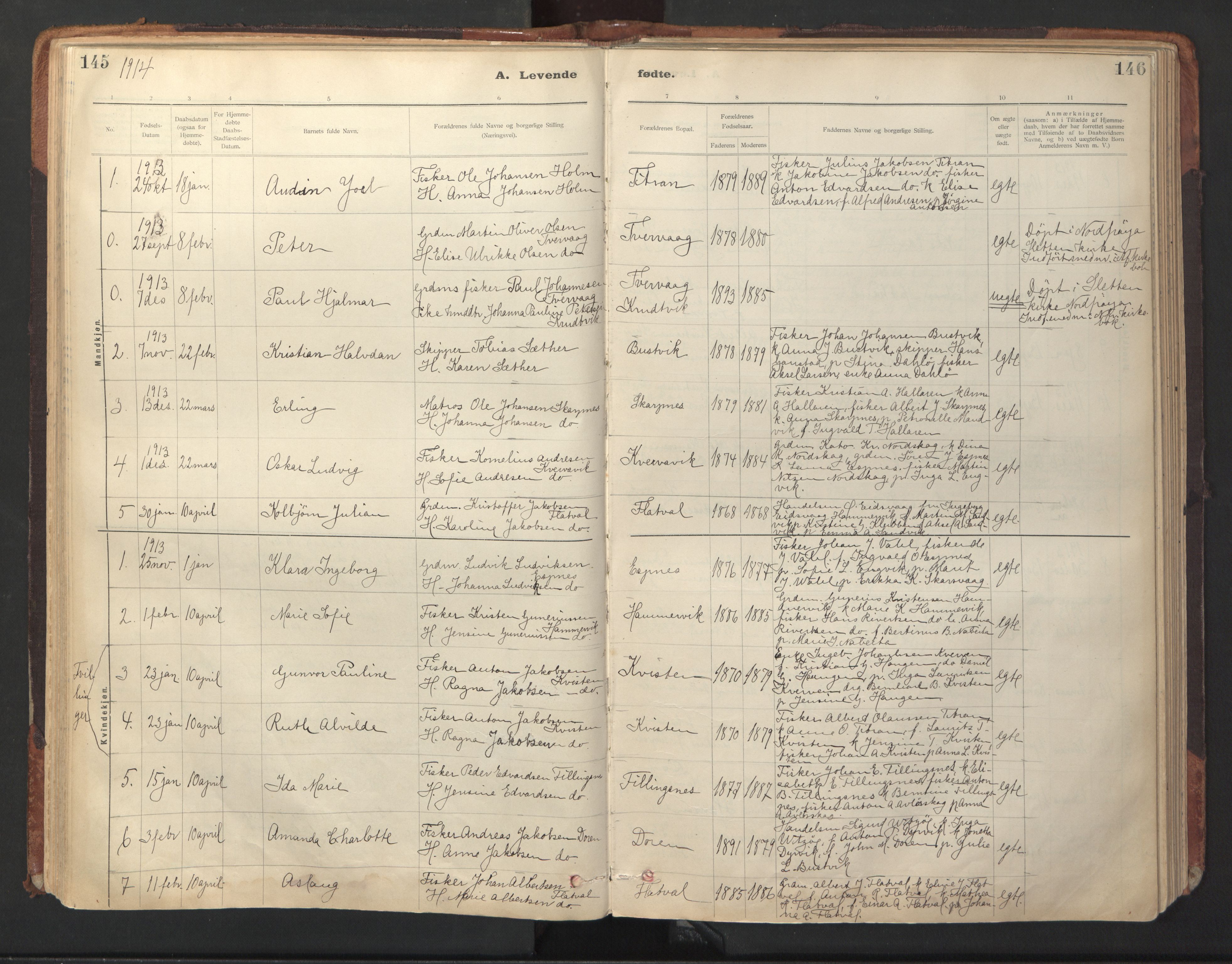 Ministerialprotokoller, klokkerbøker og fødselsregistre - Sør-Trøndelag, SAT/A-1456/641/L0596: Parish register (official) no. 641A02, 1898-1915, p. 145-146