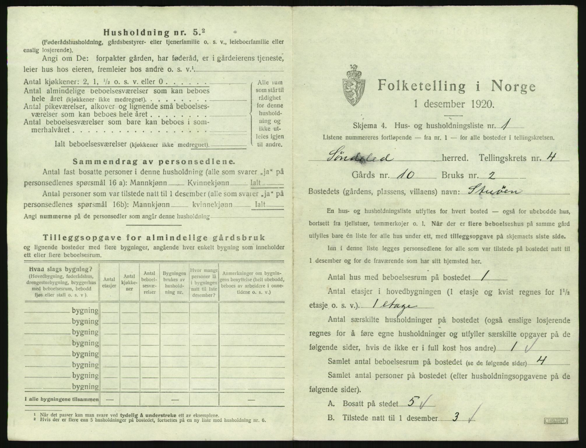 SAK, 1920 census for Søndeled, 1920, p. 337