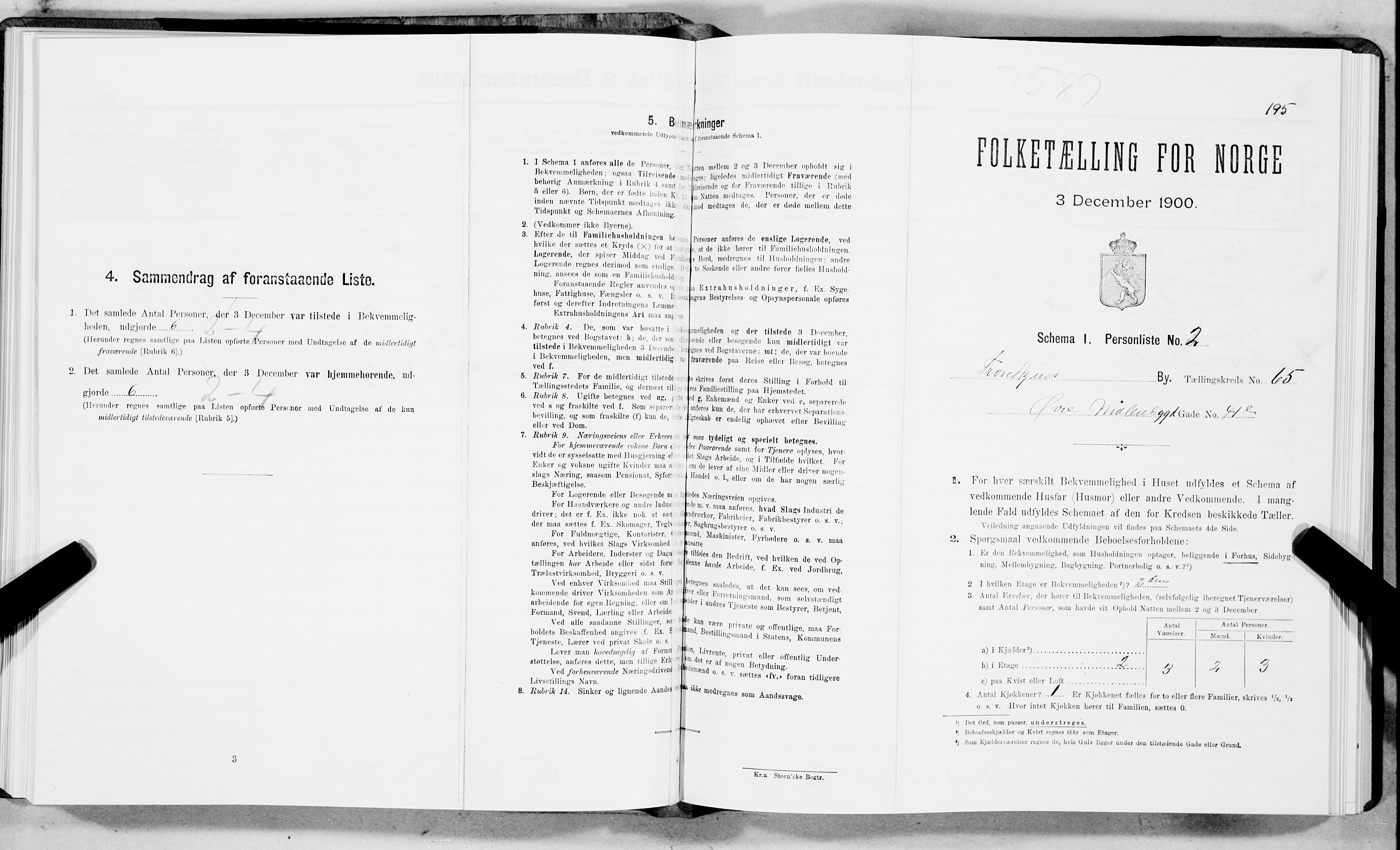 SAT, 1900 census for Trondheim, 1900, p. 11501