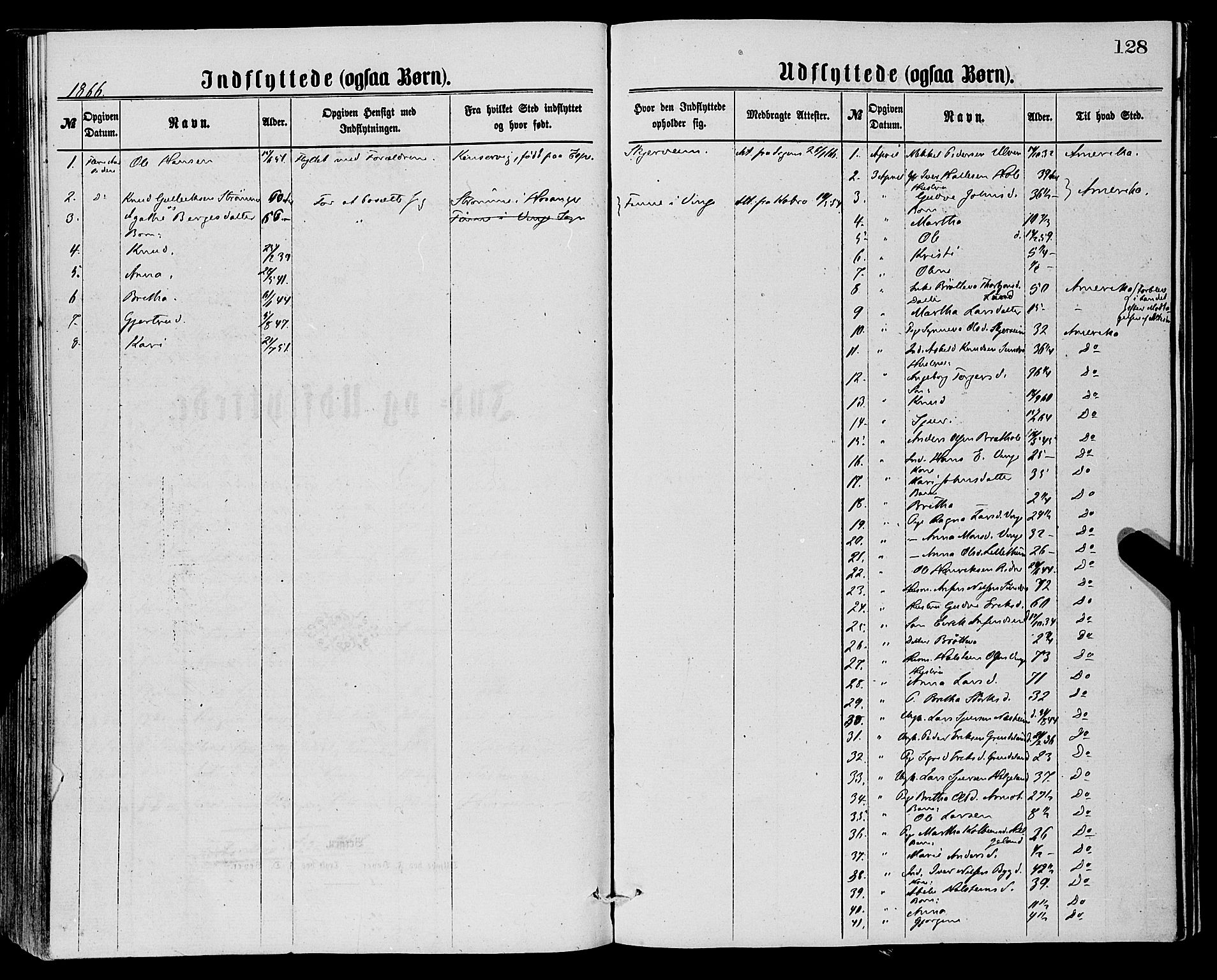 Vossestrand Sokneprestembete, AV/SAB-A-79101/H/Haa: Parish register (official) no. A 1, 1866-1877, p. 128