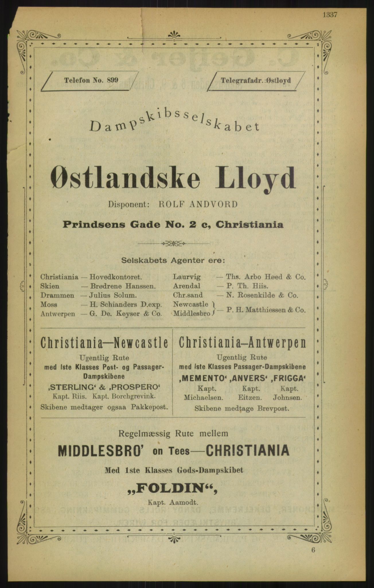 Kristiania/Oslo adressebok, PUBL/-, 1900, p. 1337