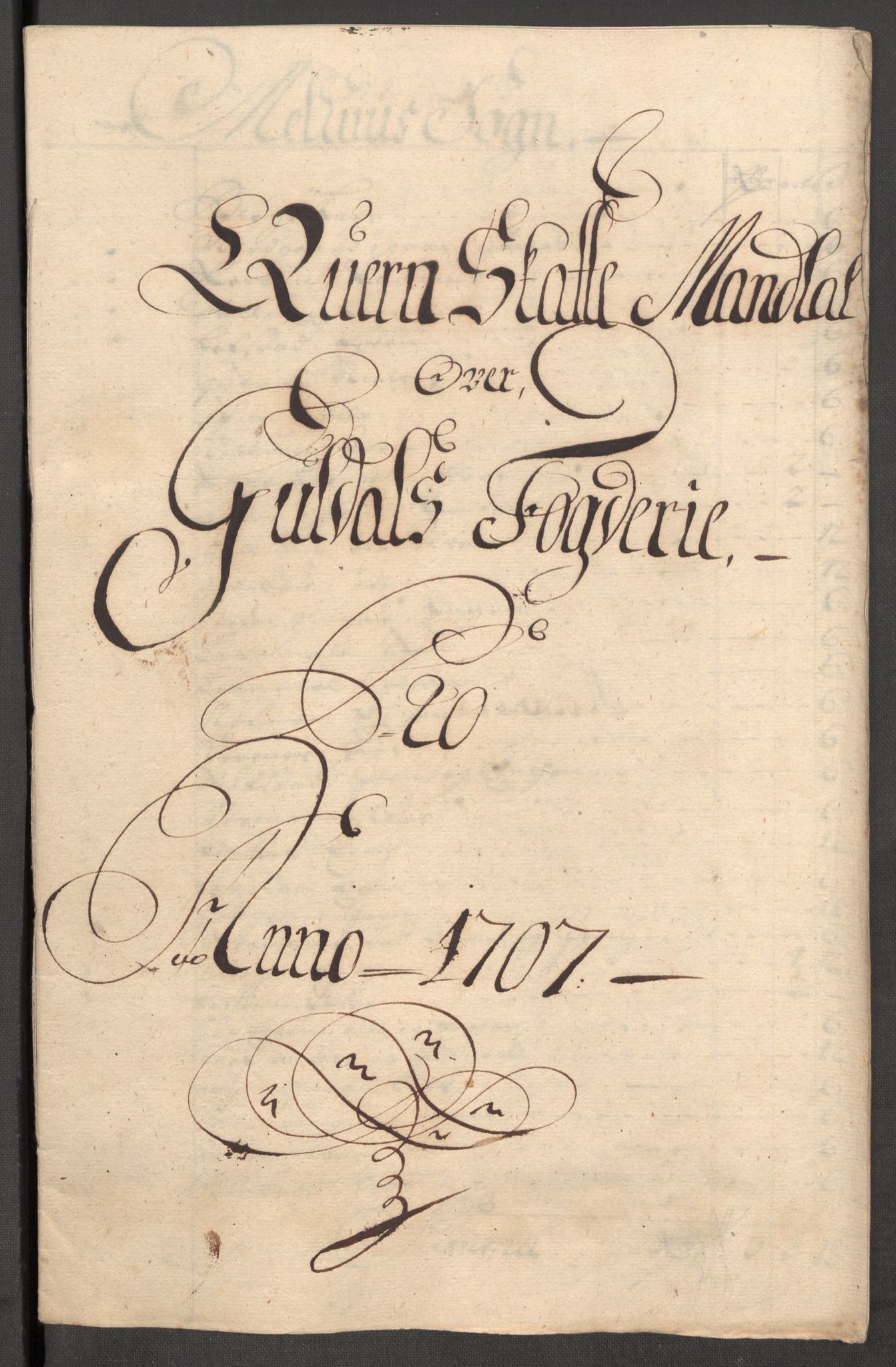 Rentekammeret inntil 1814, Reviderte regnskaper, Fogderegnskap, AV/RA-EA-4092/R60/L3957: Fogderegnskap Orkdal og Gauldal, 1707, p. 241