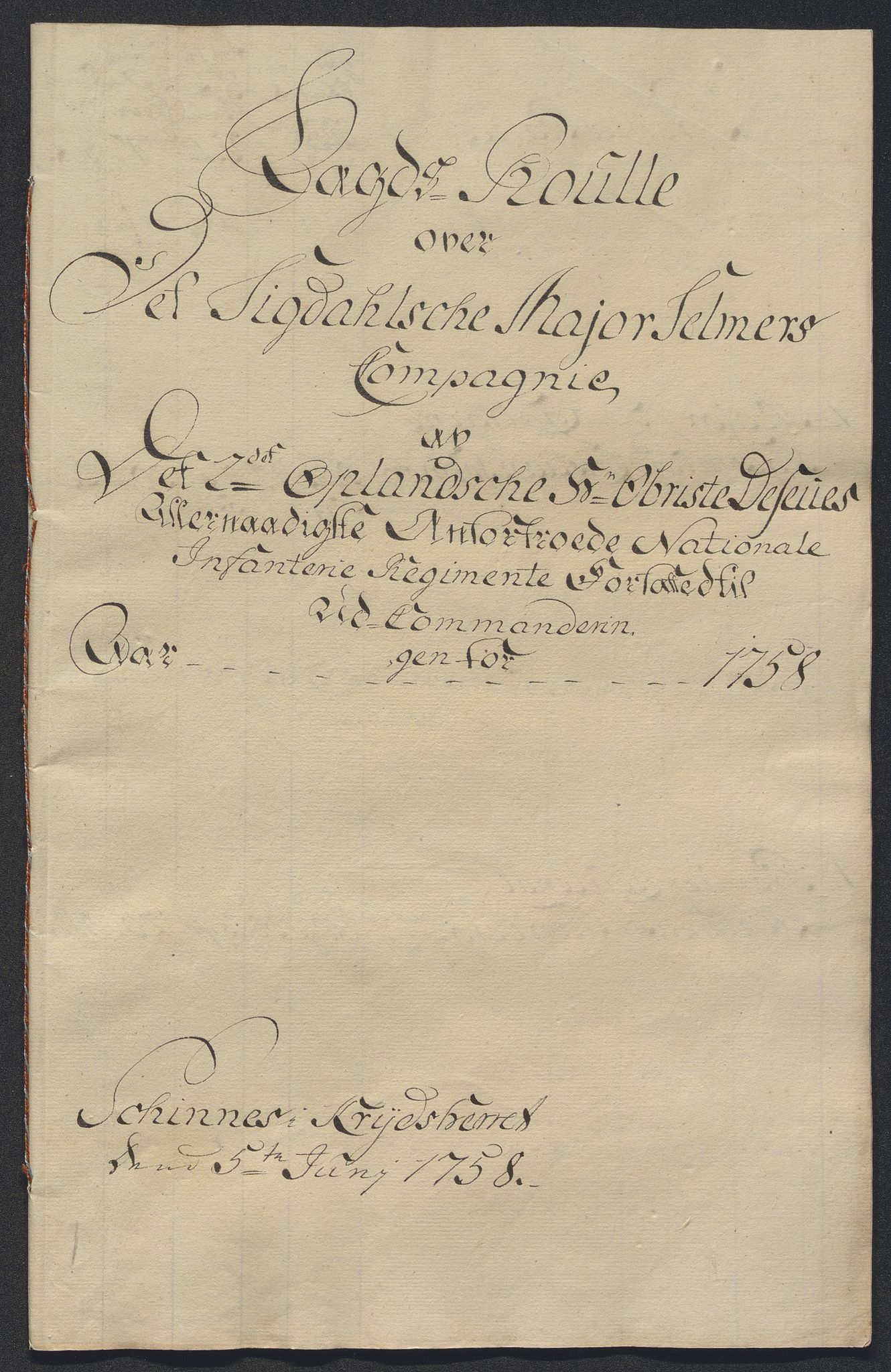 Kommanderende general (KG I) med Det norske krigsdirektorium, AV/RA-EA-5419/E/Ec/L0021: Ruller over nedkommanderte mannskap, 1758-1762, p. 424