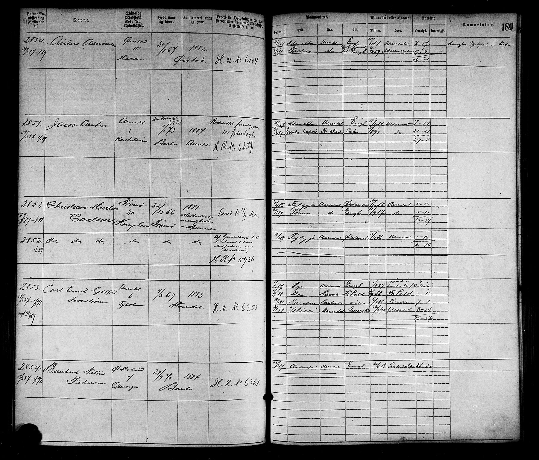 Arendal mønstringskrets, SAK/2031-0012/F/Fa/L0003: Annotasjonsrulle nr 1911-3827 med register, S-3, 1880-1892, p. 220