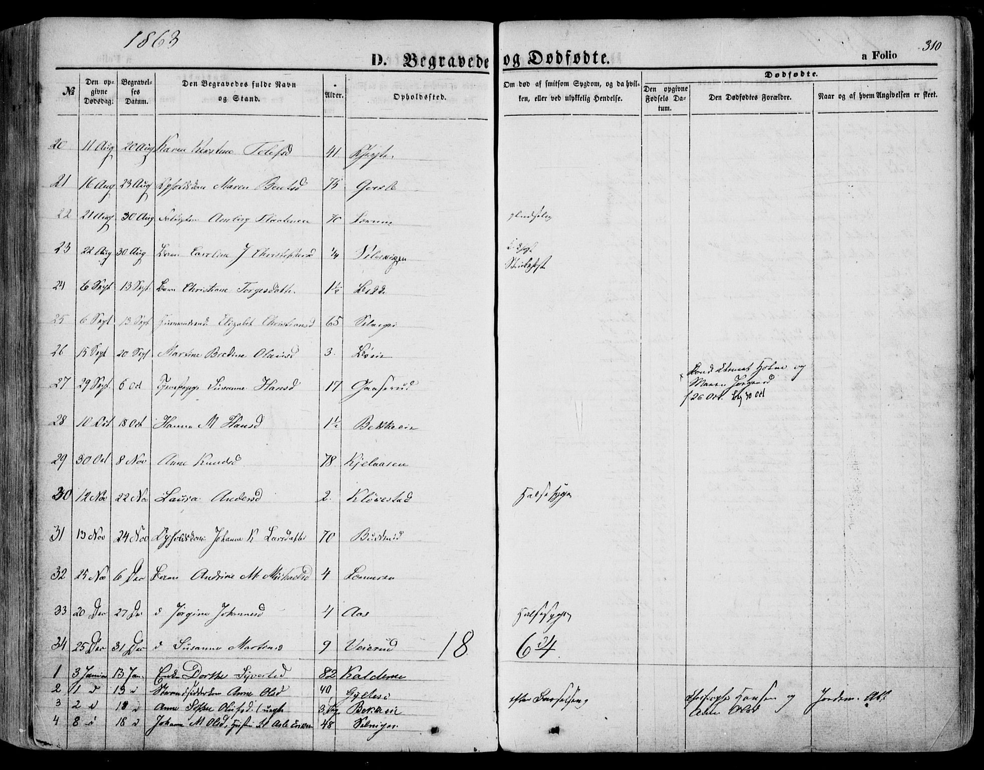 Sande Kirkebøker, SAKO/A-53/F/Fa/L0004: Parish register (official) no. 4, 1847-1864, p. 310