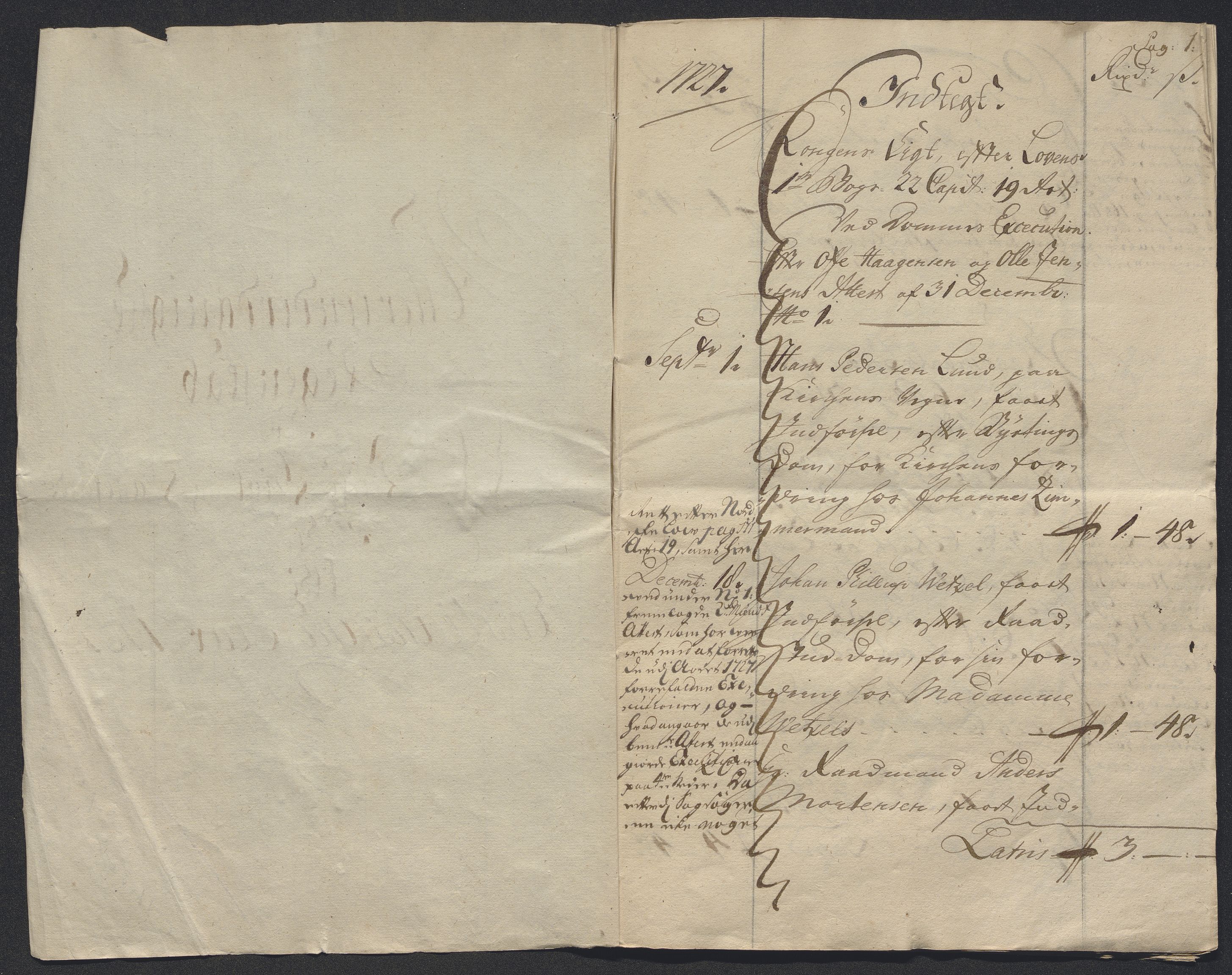 Rentekammeret inntil 1814, Reviderte regnskaper, Byregnskaper, AV/RA-EA-4066/R/Rm/L0286: [M19] Sikt og sakefall, 1719-1727, p. 604