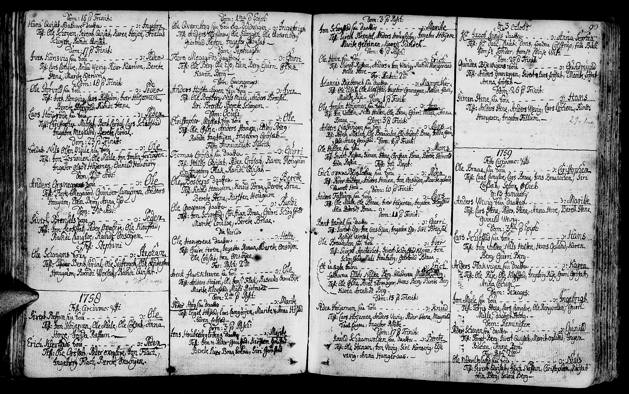 Ministerialprotokoller, klokkerbøker og fødselsregistre - Sør-Trøndelag, SAT/A-1456/612/L0370: Parish register (official) no. 612A04, 1754-1802, p. 93