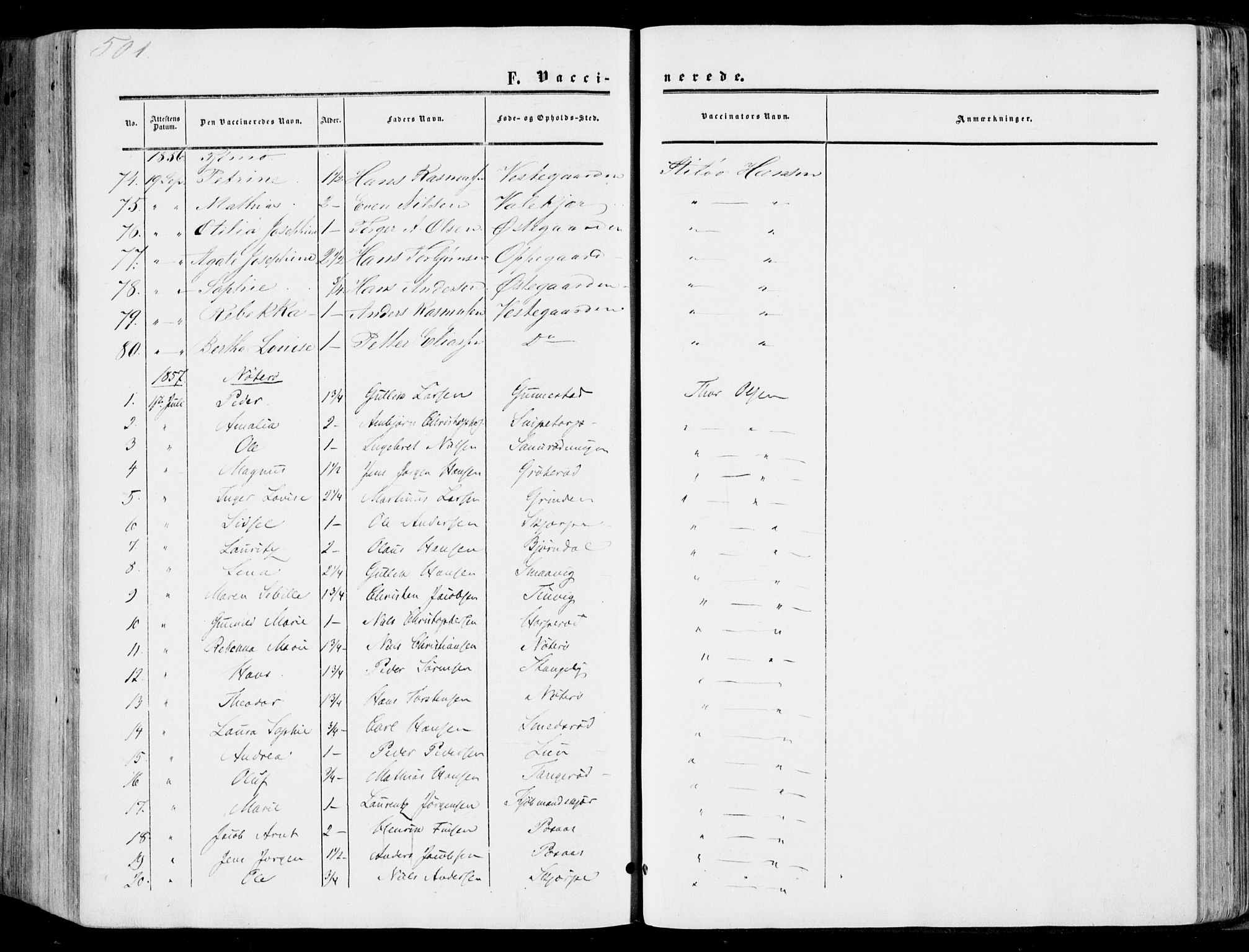 Nøtterøy kirkebøker, AV/SAKO-A-354/F/Fa/L0006: Parish register (official) no. I 6, 1852-1864, p. 501