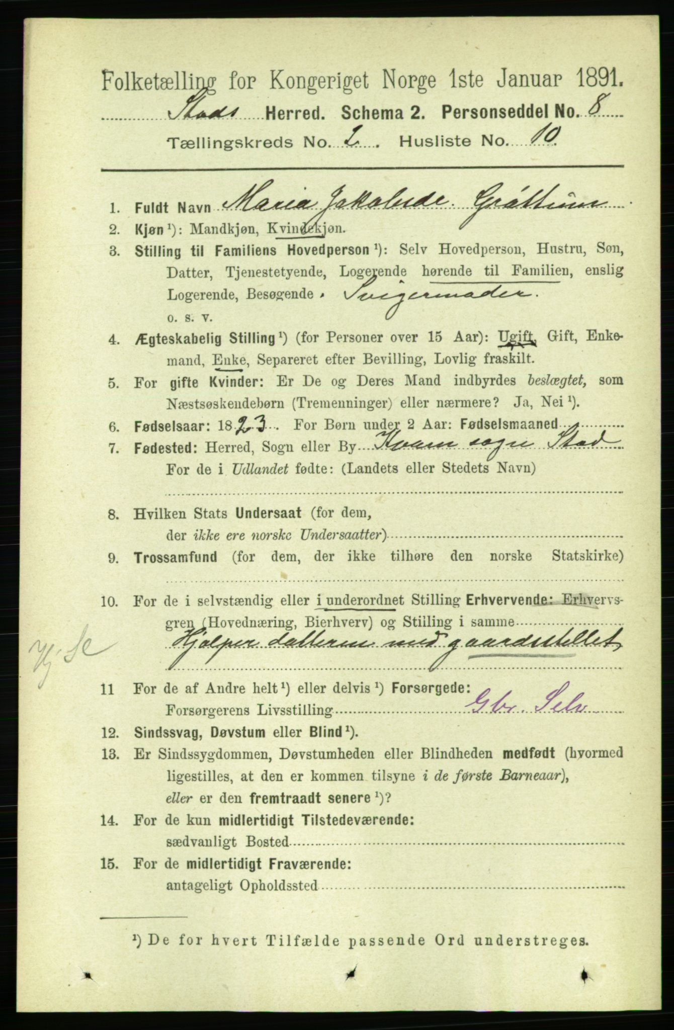 RA, 1891 census for 1734 Stod, 1891, p. 763