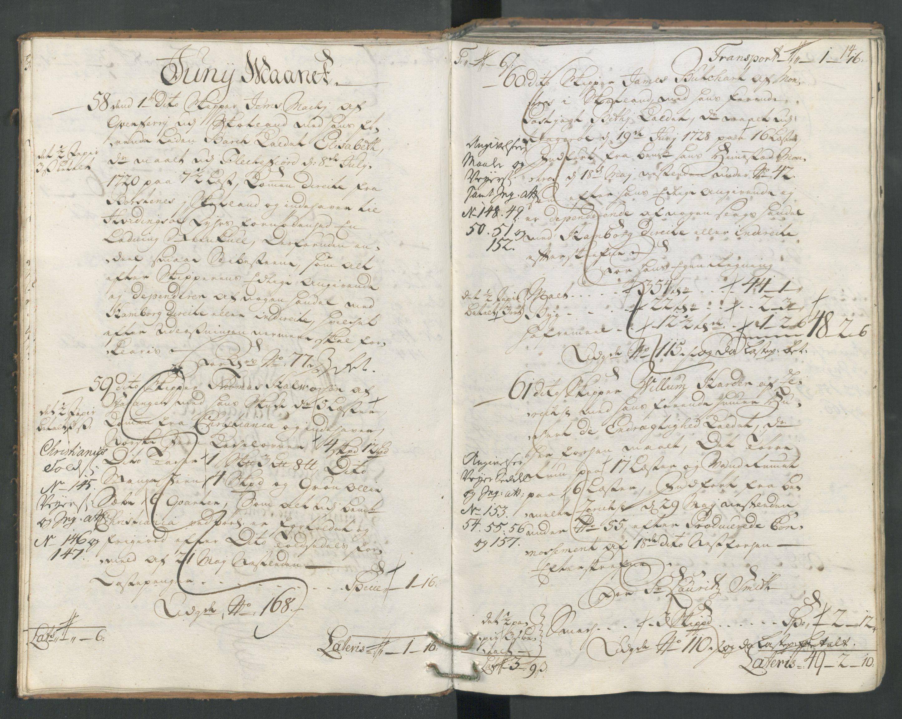 Generaltollkammeret, tollregnskaper, AV/RA-EA-5490/R22/L0012/0001: Tollregnskaper Stavanger / Hovedtollbok, 1733, p. 13b-14a