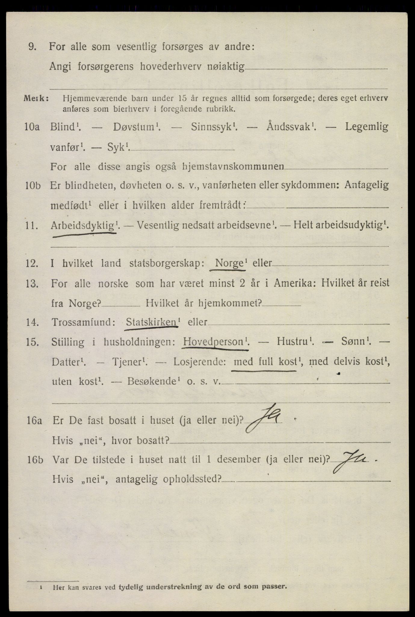 SAKO, 1920 census for Andebu, 1920, p. 3199