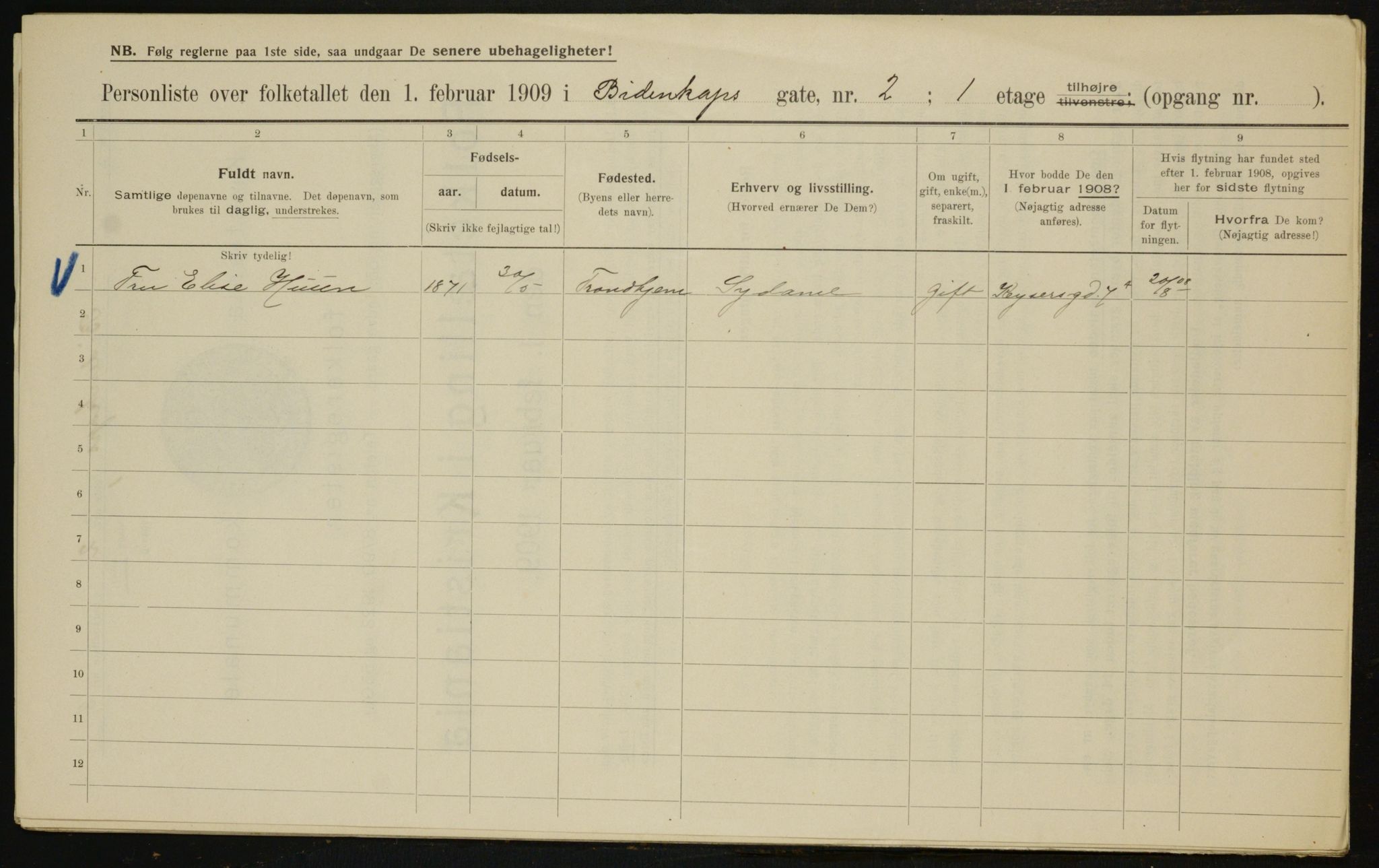 OBA, Municipal Census 1909 for Kristiania, 1909, p. 4379