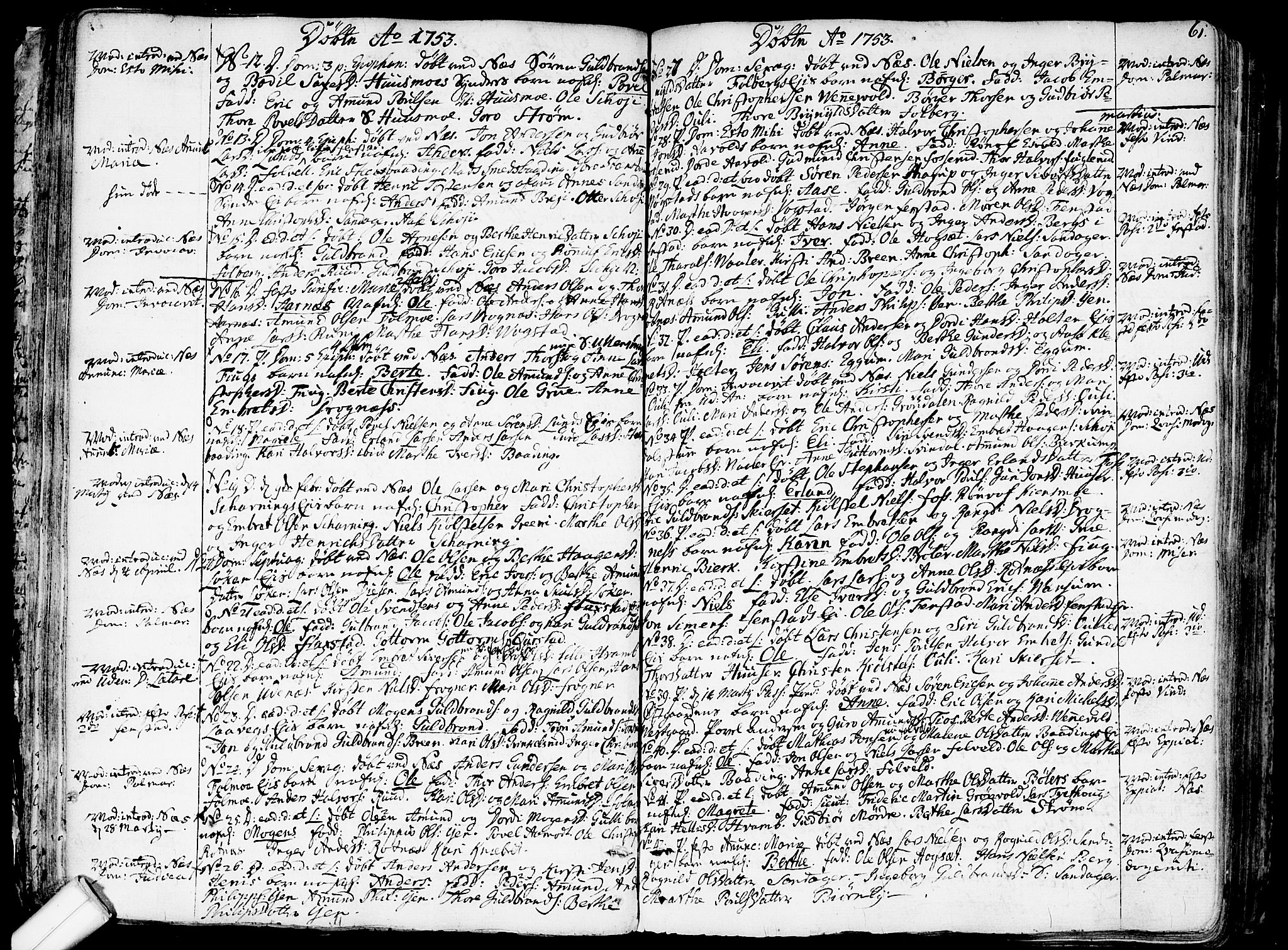 Nes prestekontor Kirkebøker, AV/SAO-A-10410/F/Fa/L0003: Parish register (official) no. I 3, 1734-1781, p. 61