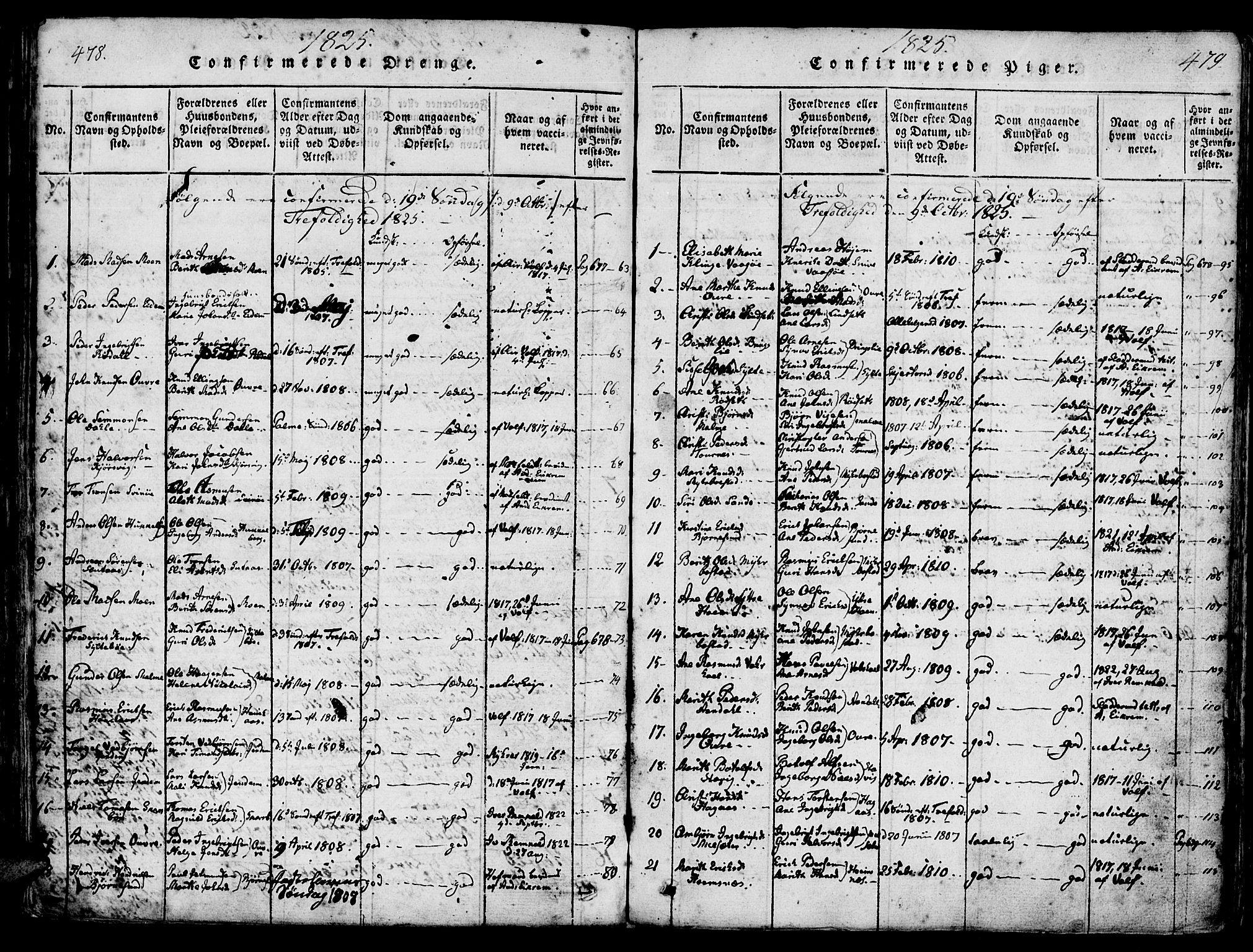 Ministerialprotokoller, klokkerbøker og fødselsregistre - Møre og Romsdal, SAT/A-1454/565/L0747: Parish register (official) no. 565A01, 1817-1844, p. 478-479