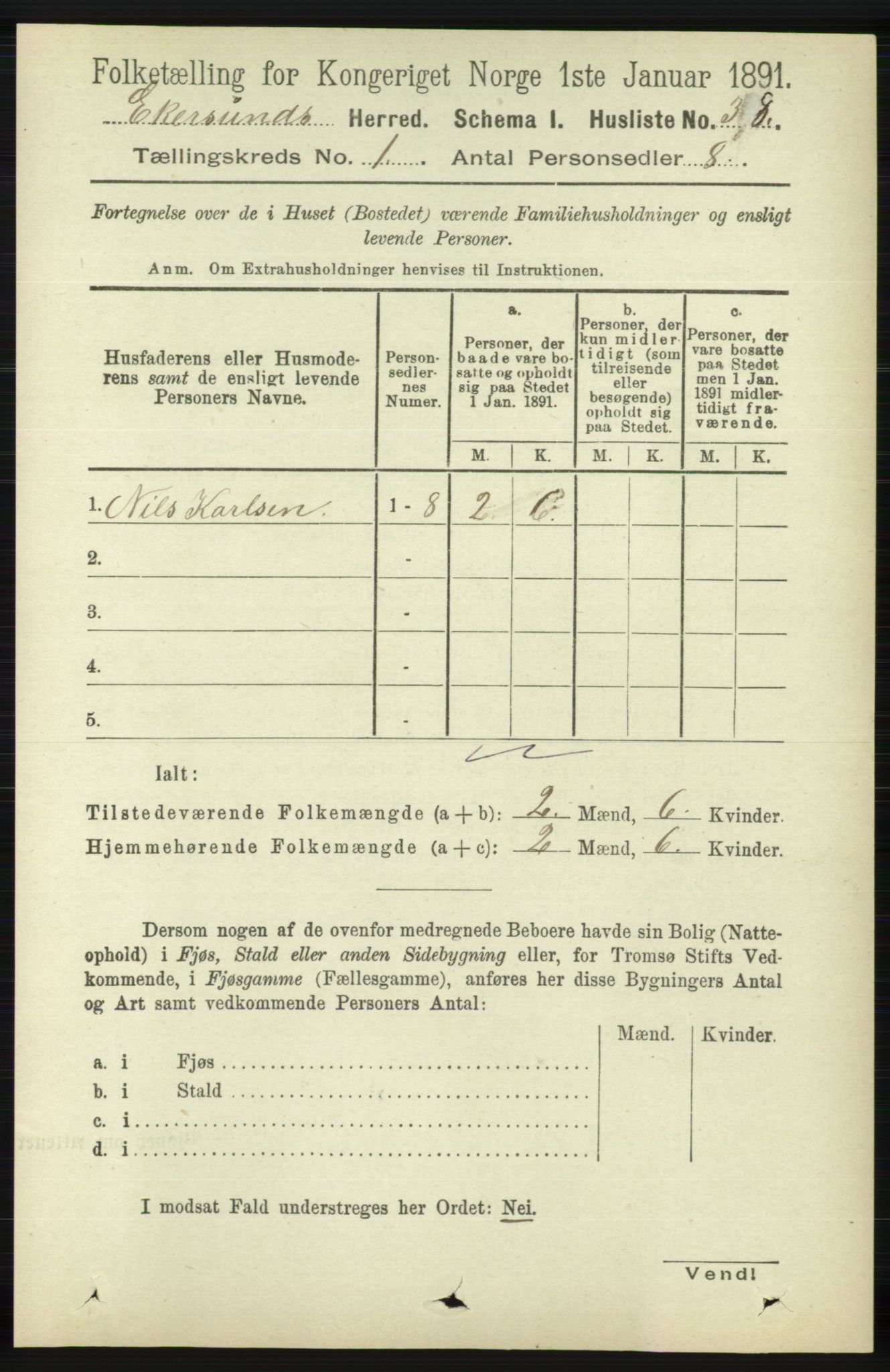 RA, 1891 census for 1116 Eigersund herred, 1891, p. 59