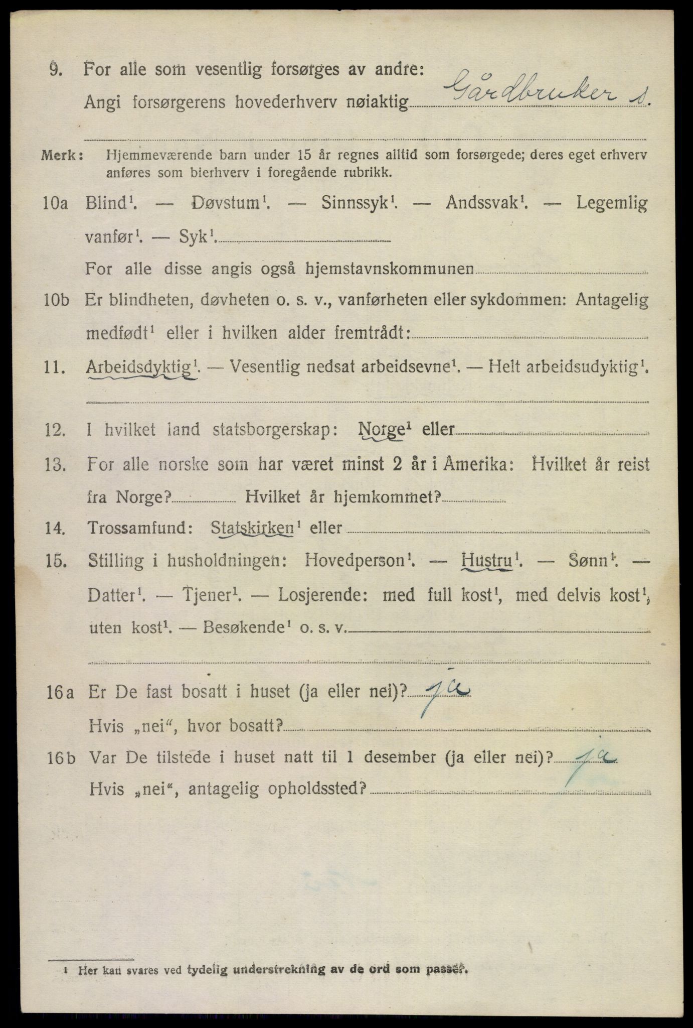 SAKO, 1920 census for Bamble, 1920, p. 3796