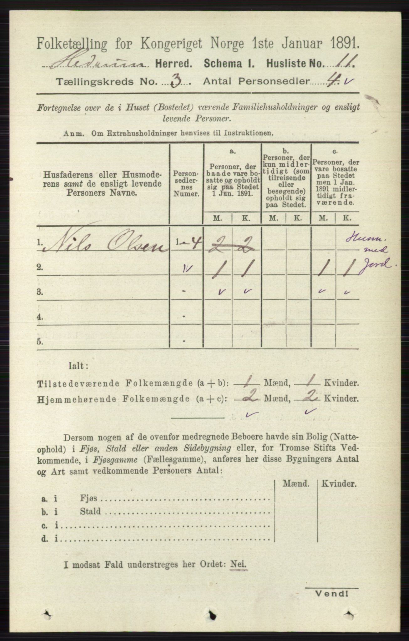 RA, 1891 census for 0727 Hedrum, 1891, p. 932