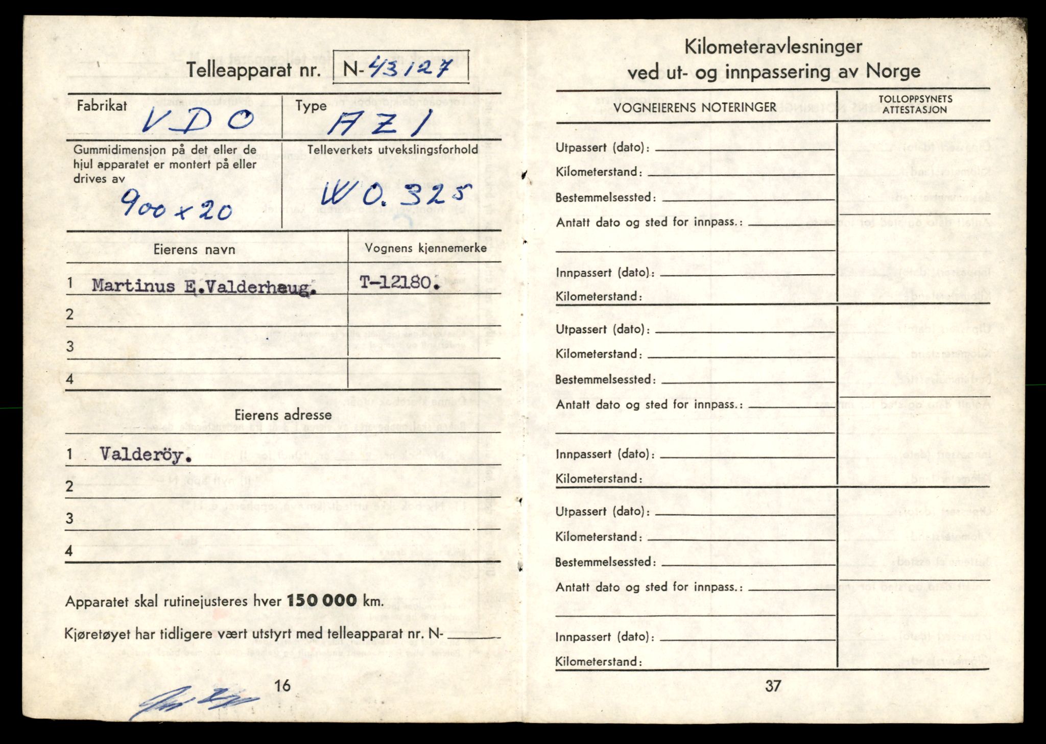 Møre og Romsdal vegkontor - Ålesund trafikkstasjon, AV/SAT-A-4099/F/Fe/L0033: Registreringskort for kjøretøy T 12151 - T 12474, 1927-1998, p. 752