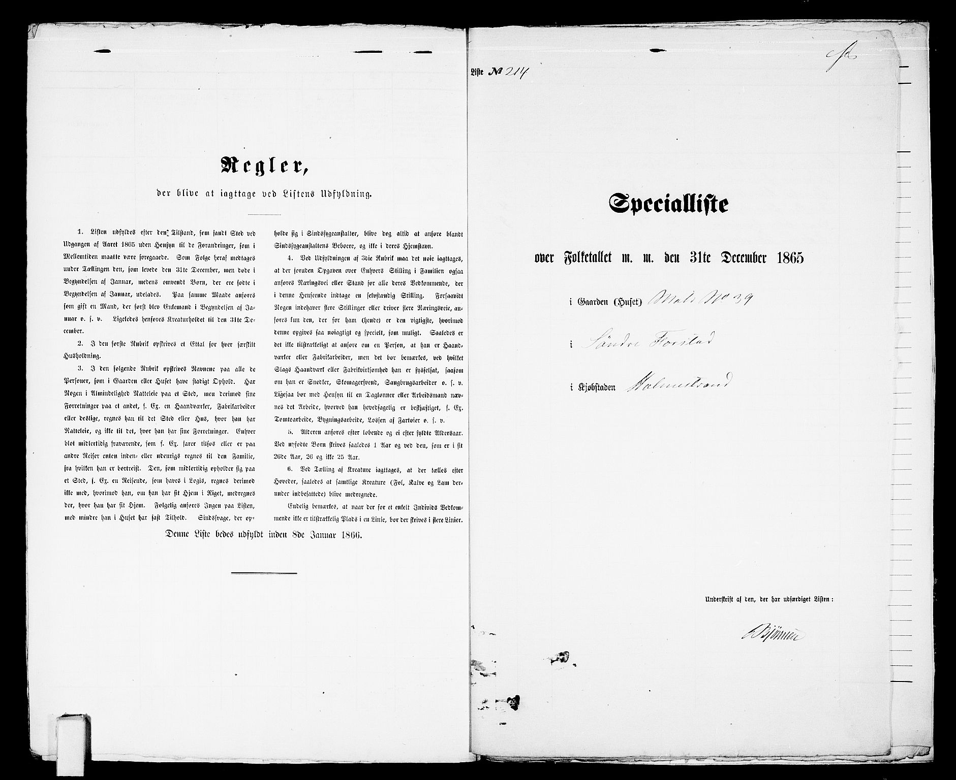 RA, 1865 census for Botne/Holmestrand, 1865, p. 439