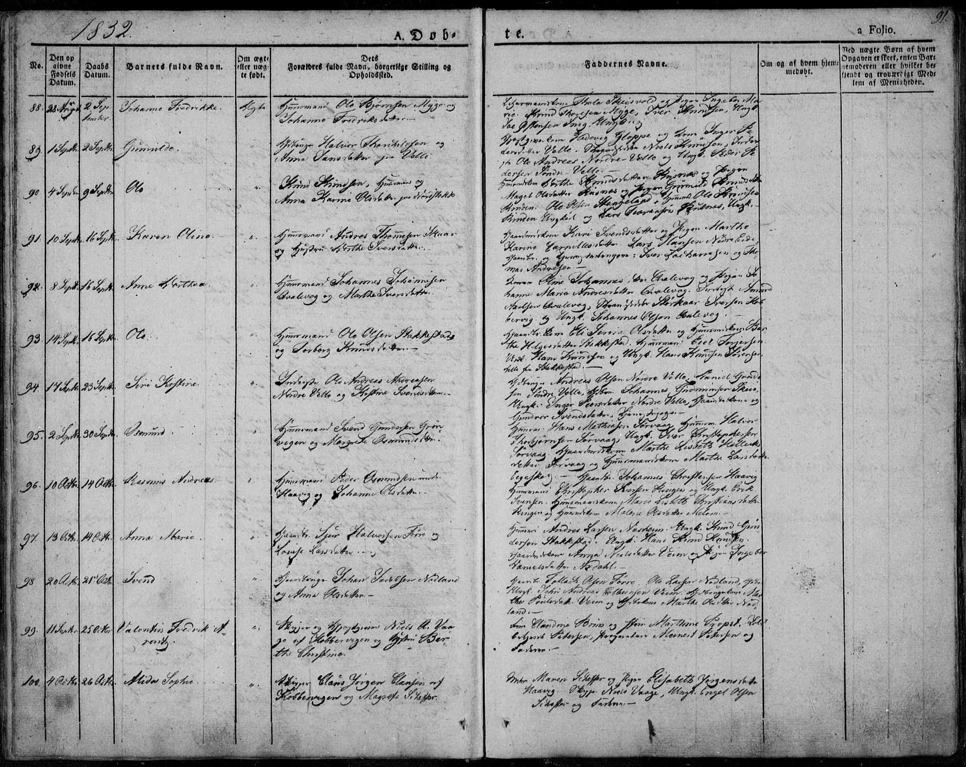 Avaldsnes sokneprestkontor, AV/SAST-A -101851/H/Ha/Haa/L0005: Parish register (official) no. A 5.1, 1825-1841, p. 91