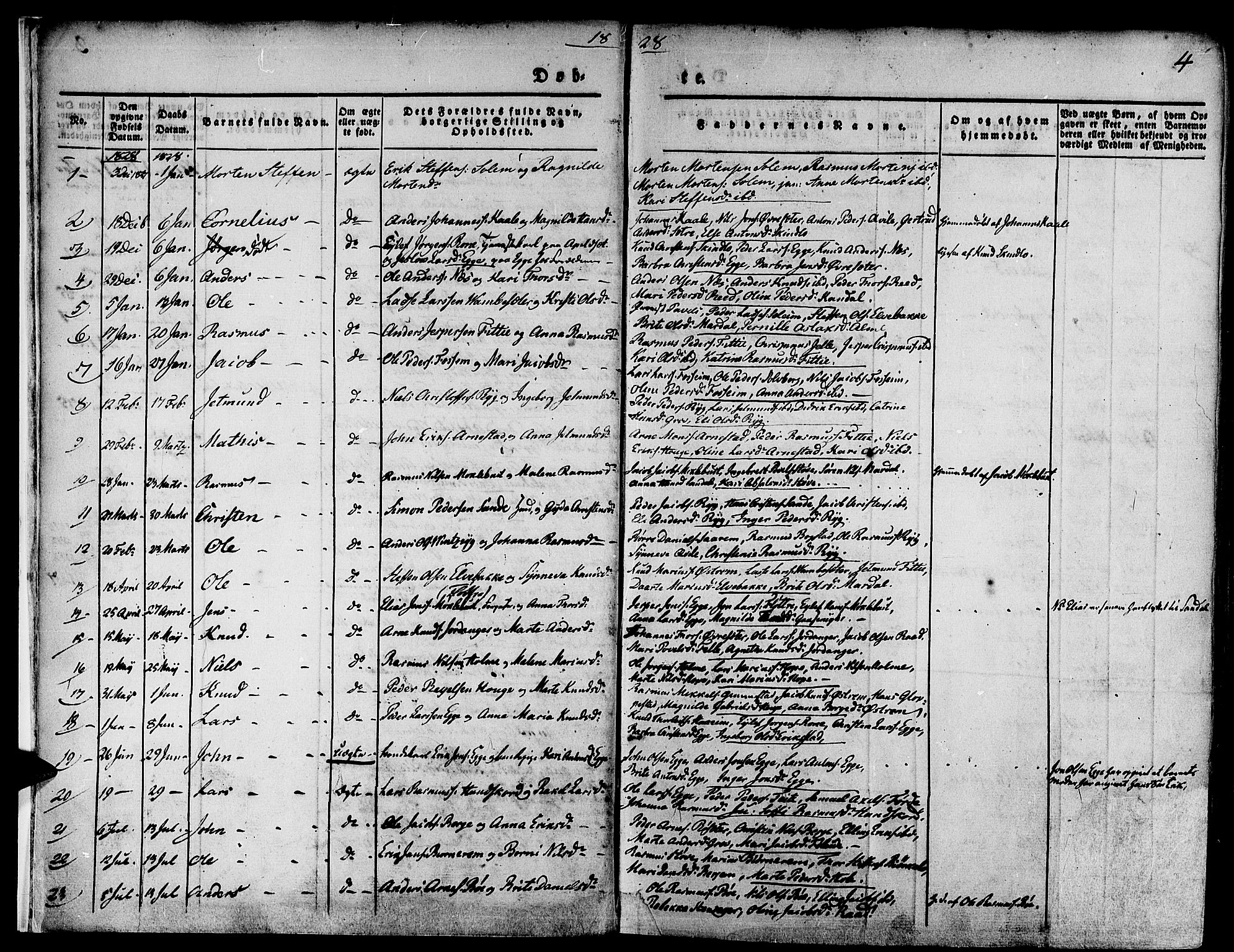 Gloppen sokneprestembete, AV/SAB-A-80101/H/Haa/Haaa/L0007: Parish register (official) no. A 7, 1827-1837, p. 4