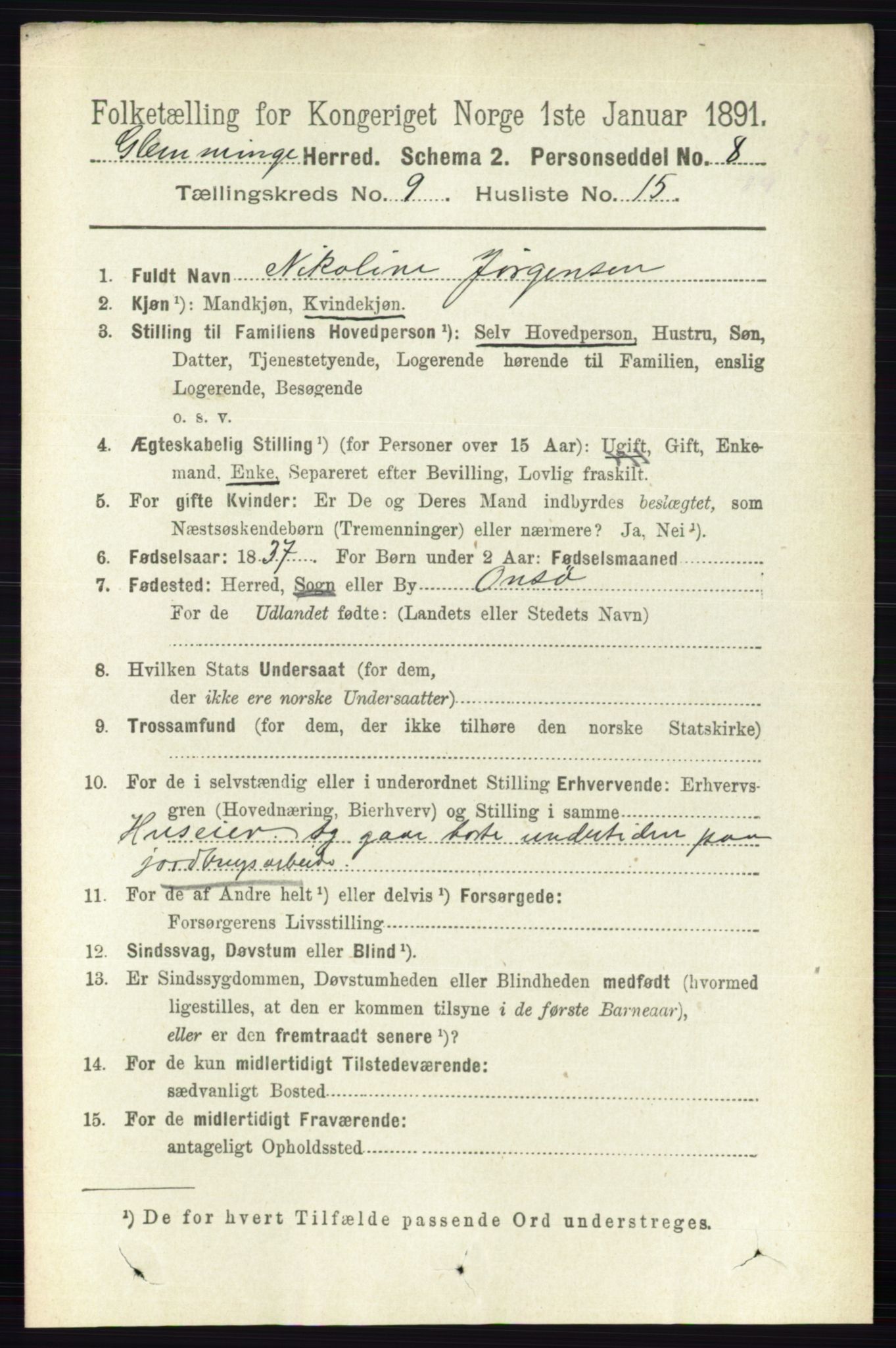 RA, 1891 census for 0132 Glemmen, 1891, p. 9723