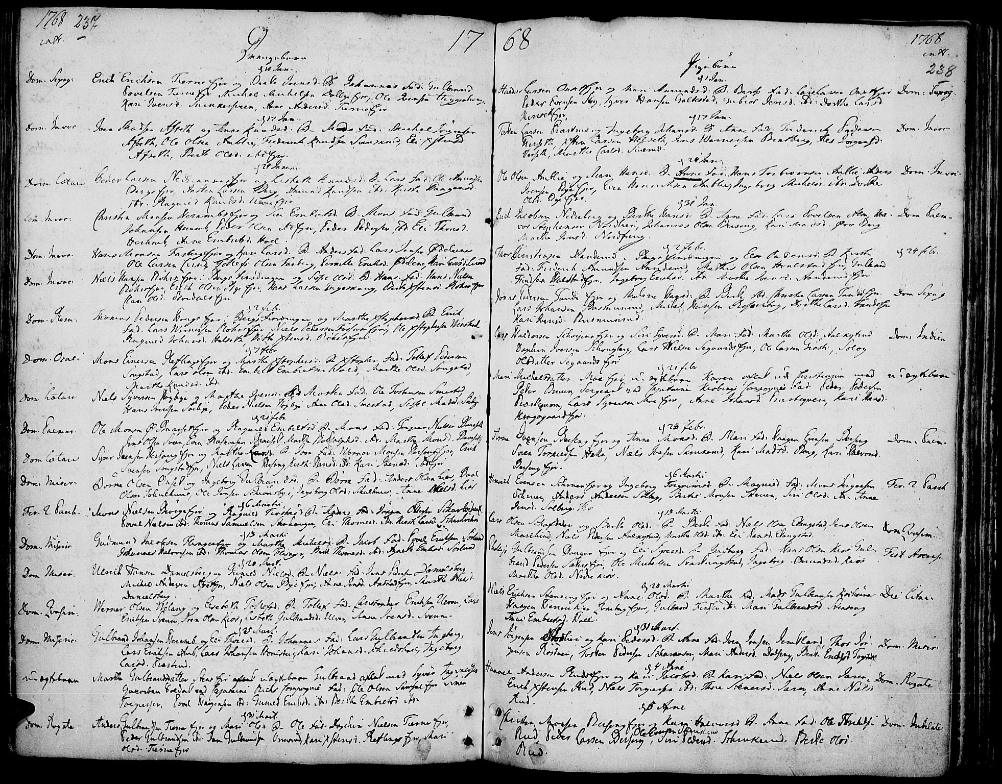 Ringsaker prestekontor, AV/SAH-PREST-014/K/Ka/L0002: Parish register (official) no. 2, 1747-1774, p. 237-238