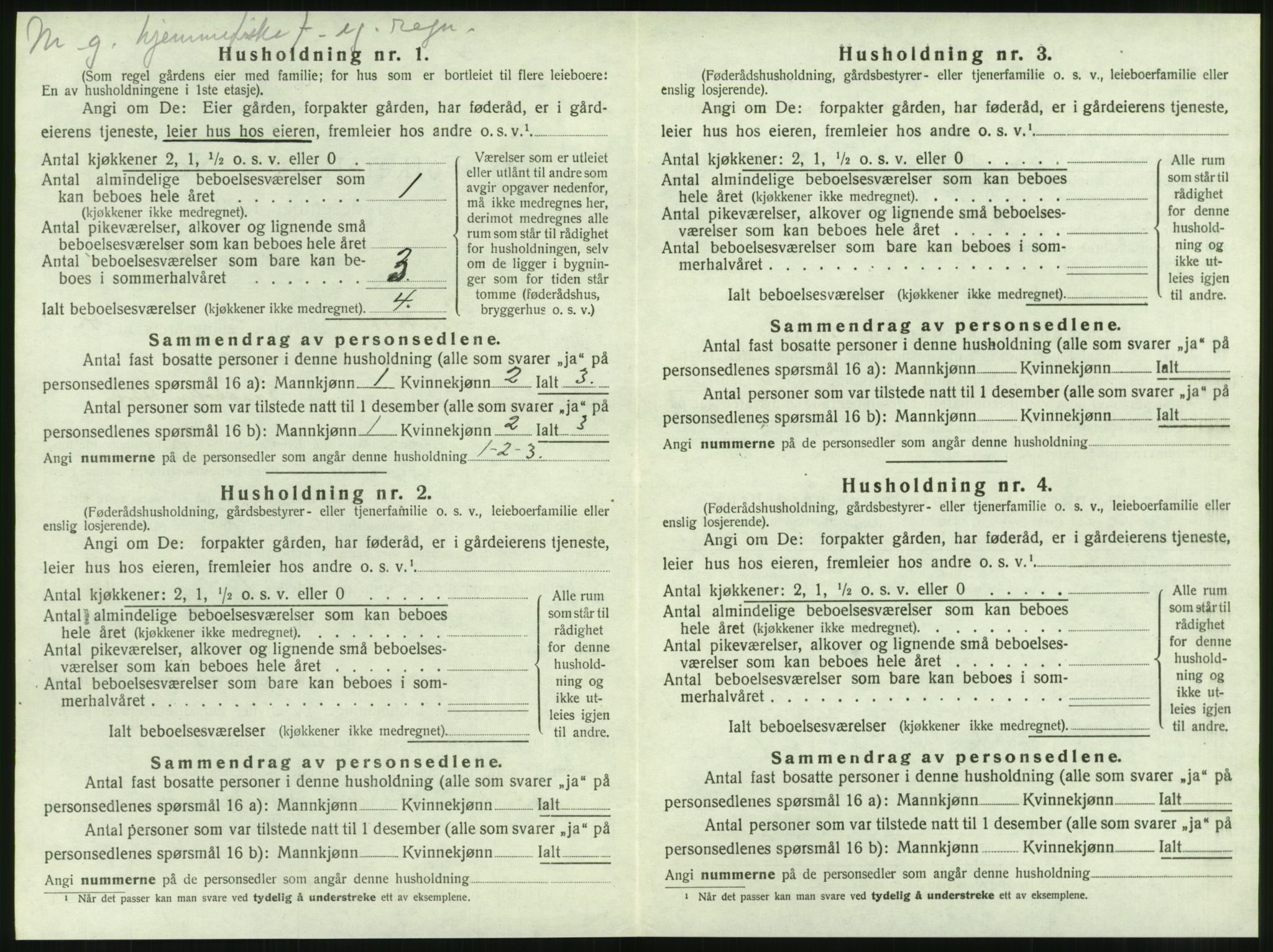 SAT, 1920 census for Brattvær, 1920, p. 309