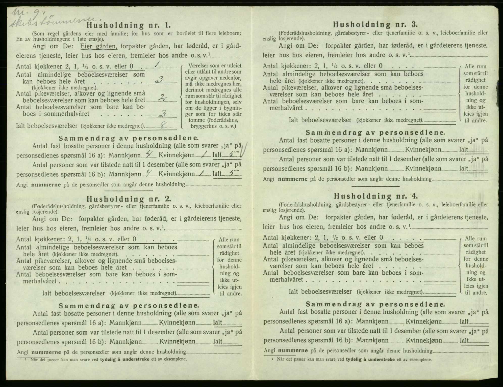 SAB, 1920 census for Fitjar, 1920, p. 600
