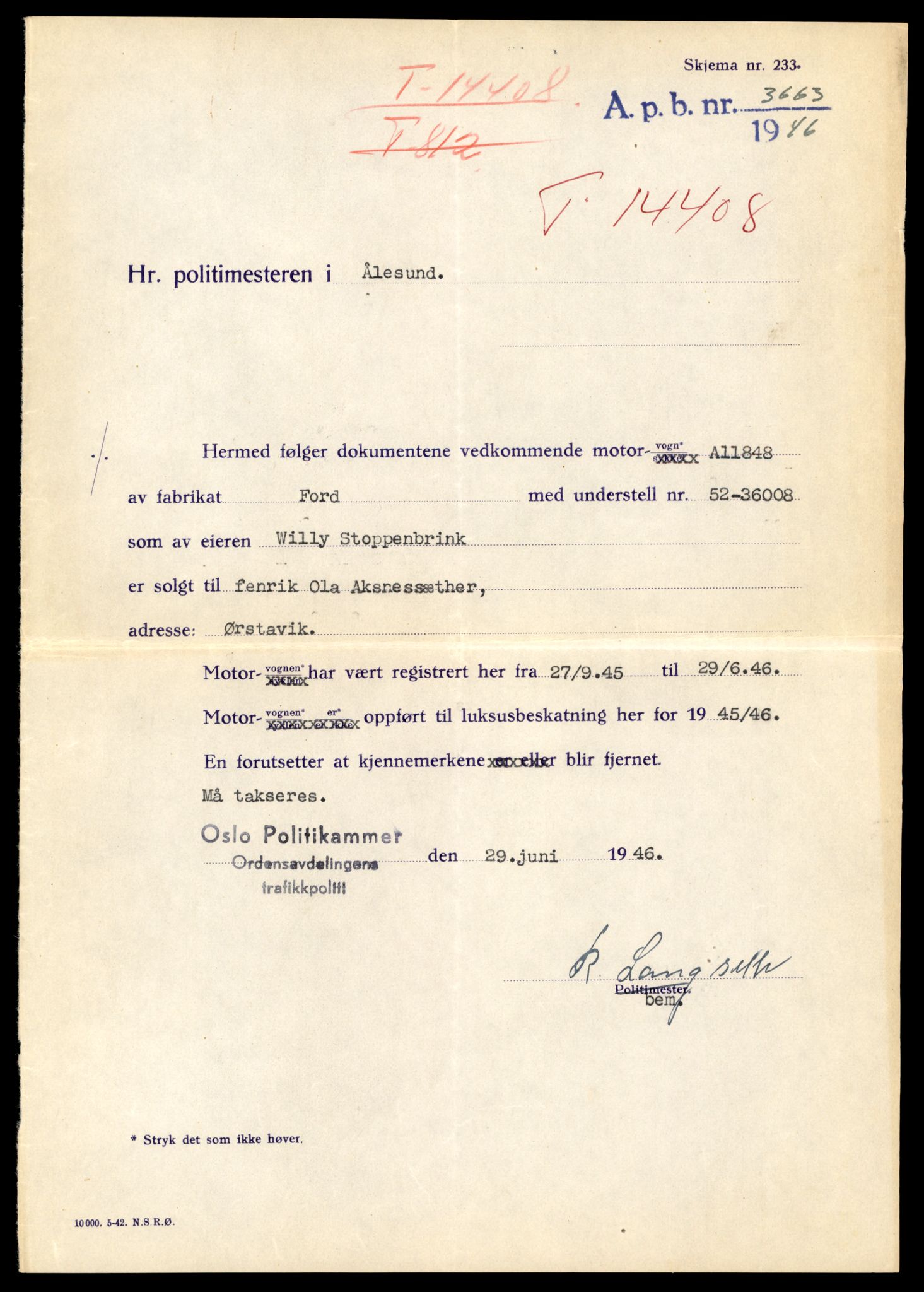 Møre og Romsdal vegkontor - Ålesund trafikkstasjon, AV/SAT-A-4099/F/Fe/L0045: Registreringskort for kjøretøy T 14320 - T 14444, 1927-1998, p. 2245