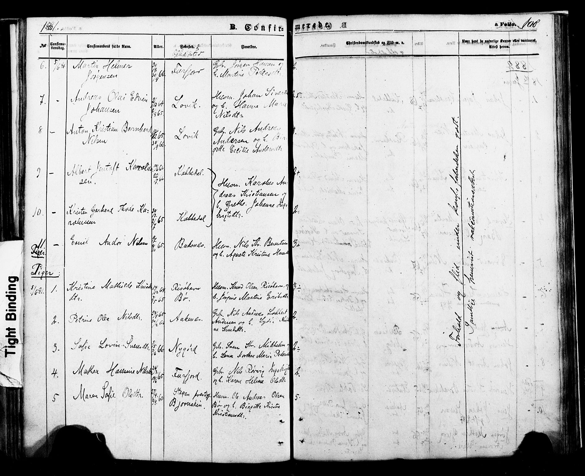 Ministerialprotokoller, klokkerbøker og fødselsregistre - Nordland, AV/SAT-A-1459/898/L1421: Parish register (official) no. 898A01, 1866-1886, p. 108