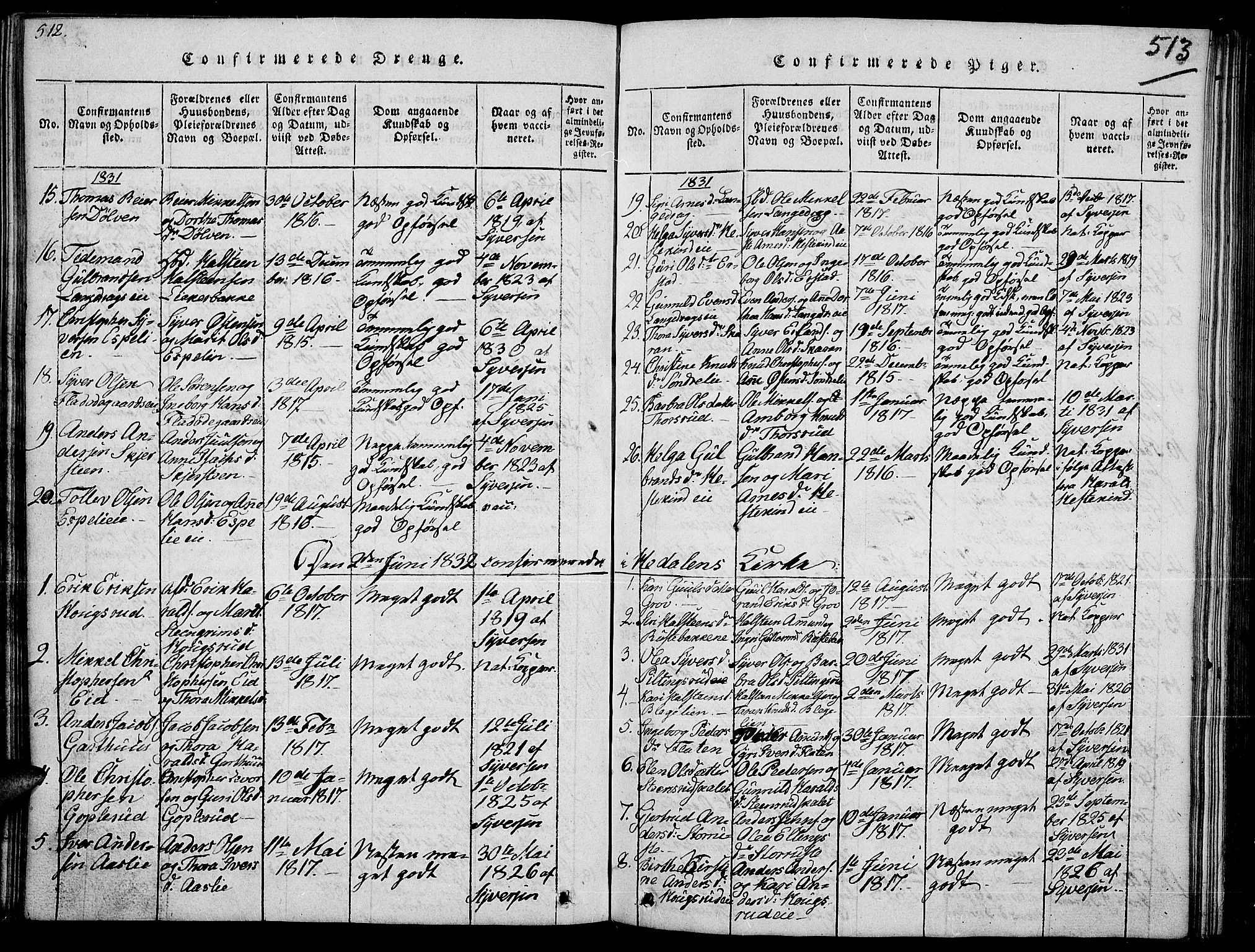 Sør-Aurdal prestekontor, SAH/PREST-128/H/Ha/Hab/L0002: Parish register (copy) no. 2, 1826-1840, p. 512-513